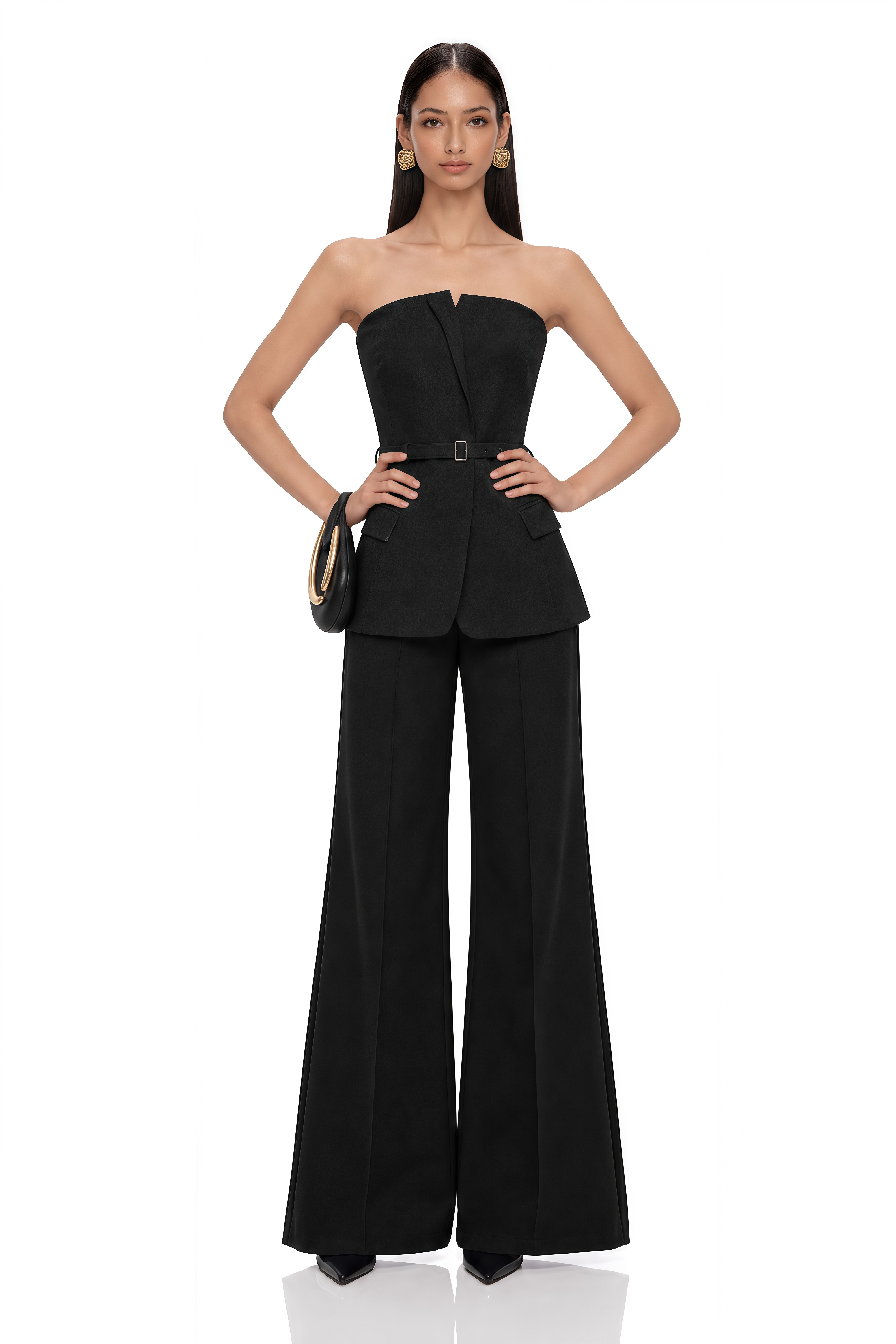 Amber Black Off Shoulder Top & Trouser Set