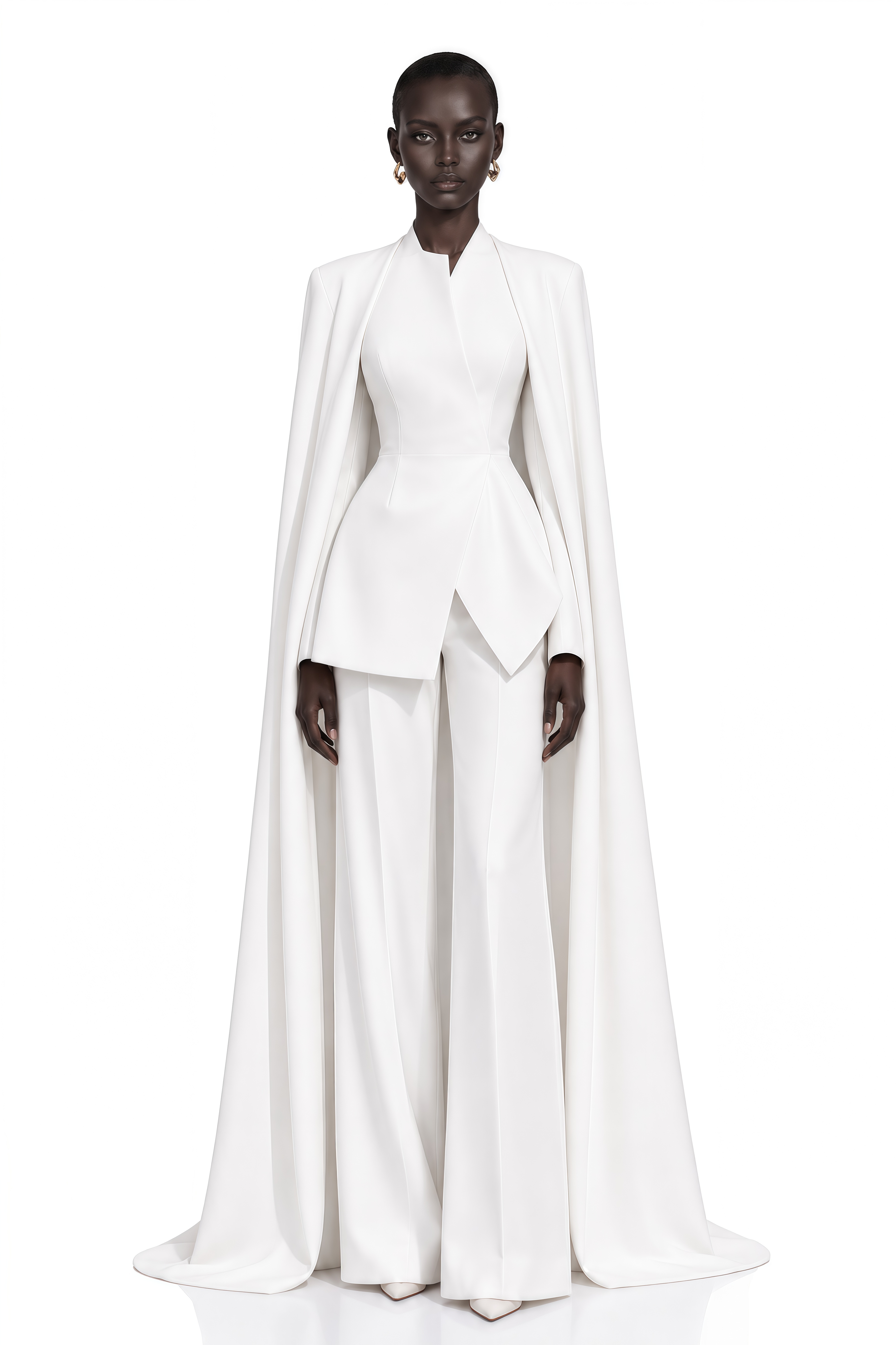 Vigdis White Cape Design Blazer & Trousers