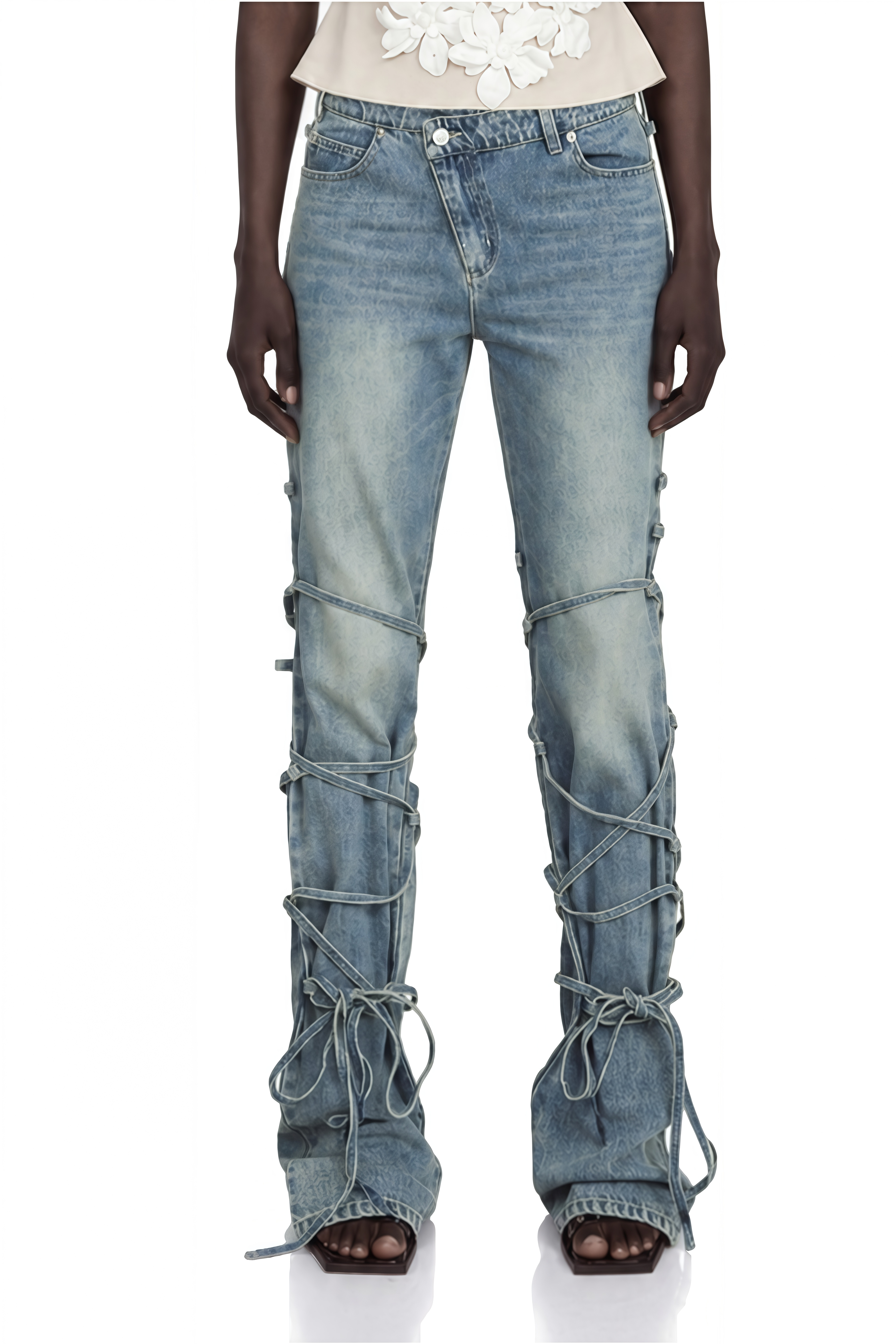 Geraldine Strap-Detail Jeans