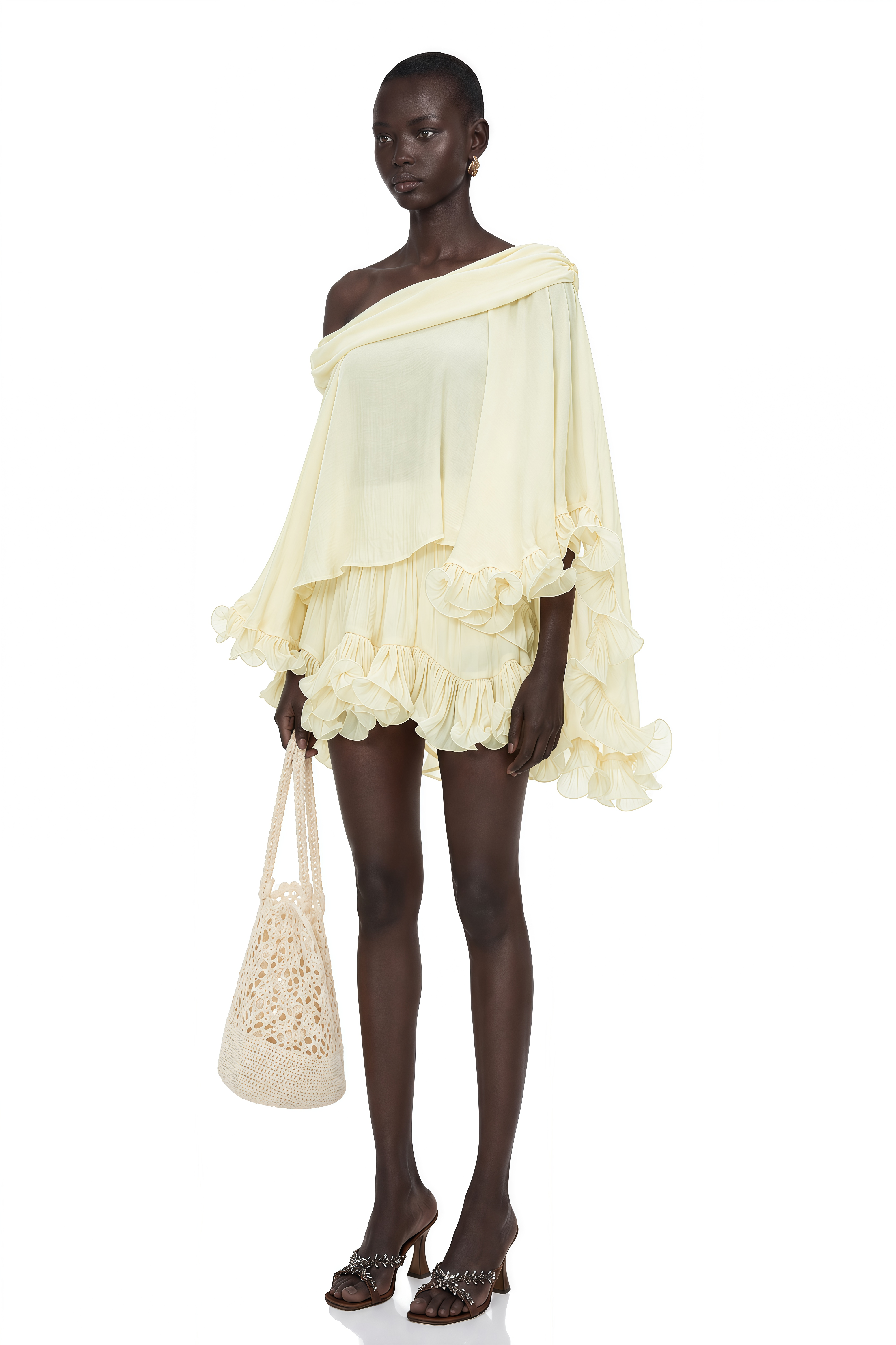 Rowan Cream Off Shoulder Top & Skirt Set