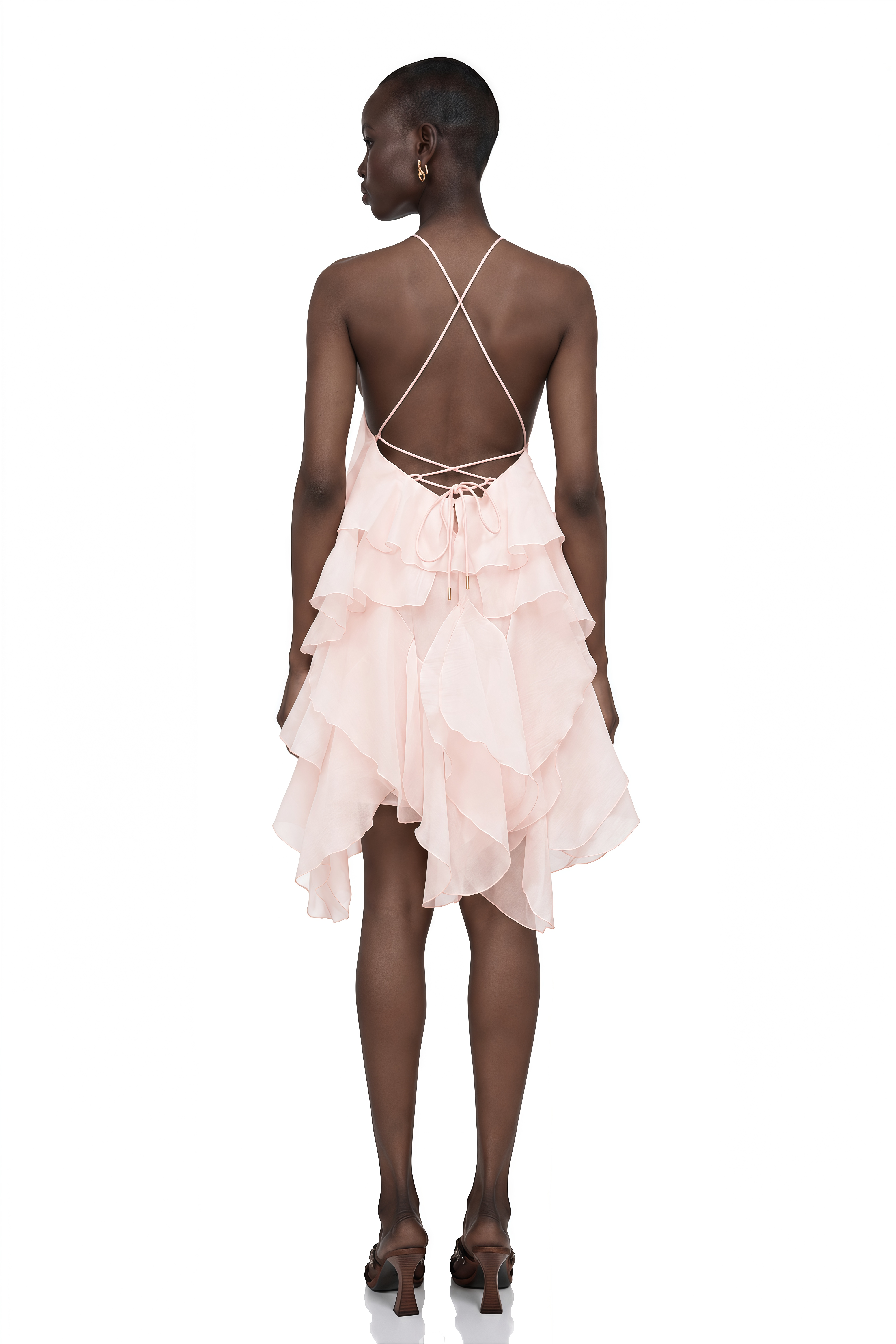 Lucie Pink Tiered Ruffled Mini Dress