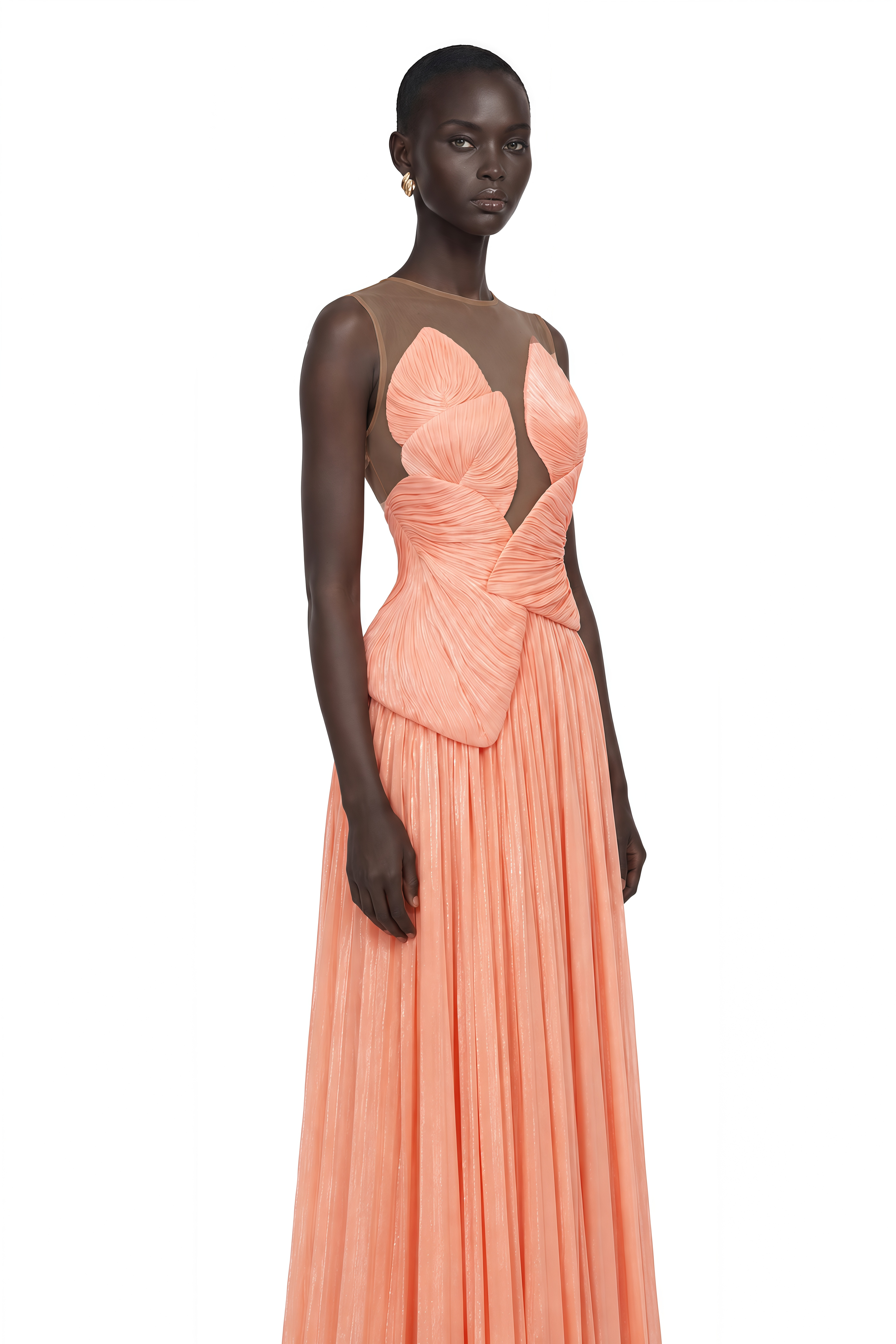 Dalila Pink Backless Asymmetrical Ruched Maxi Dress
