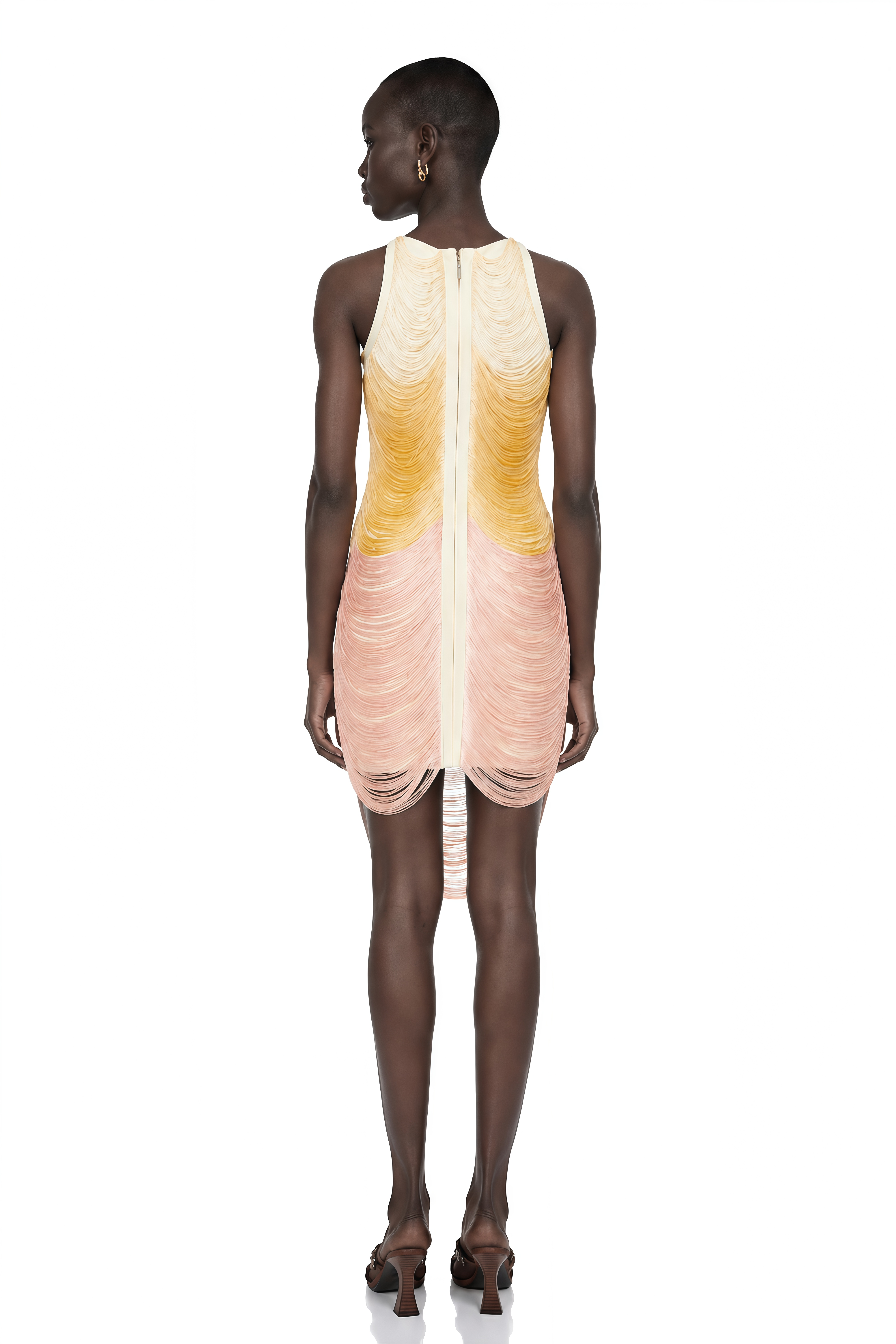 Ondine Yellow Ombre Mini Dress