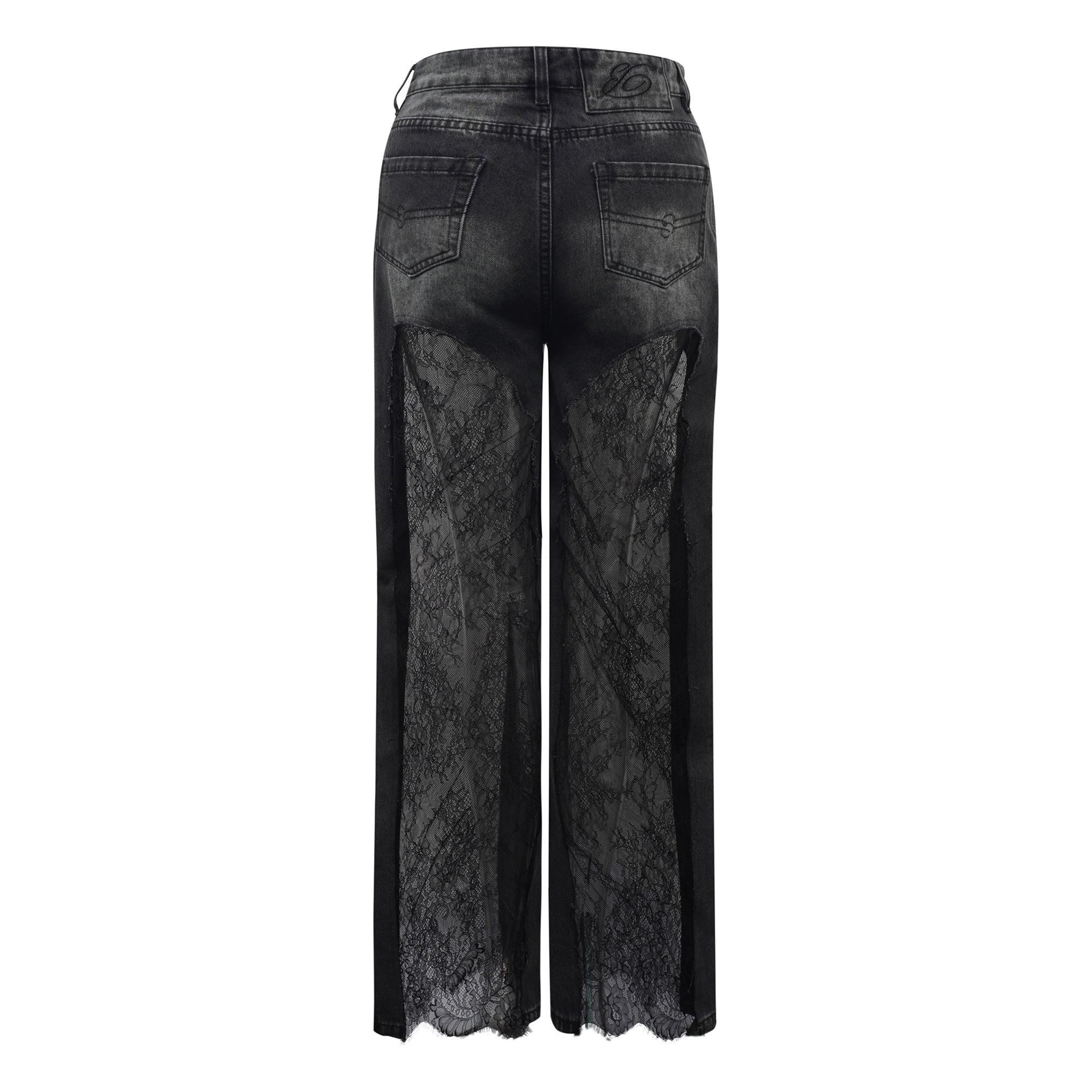 Madeline Black Floral Lace Panel Jeans – Miss Rosier - Women's