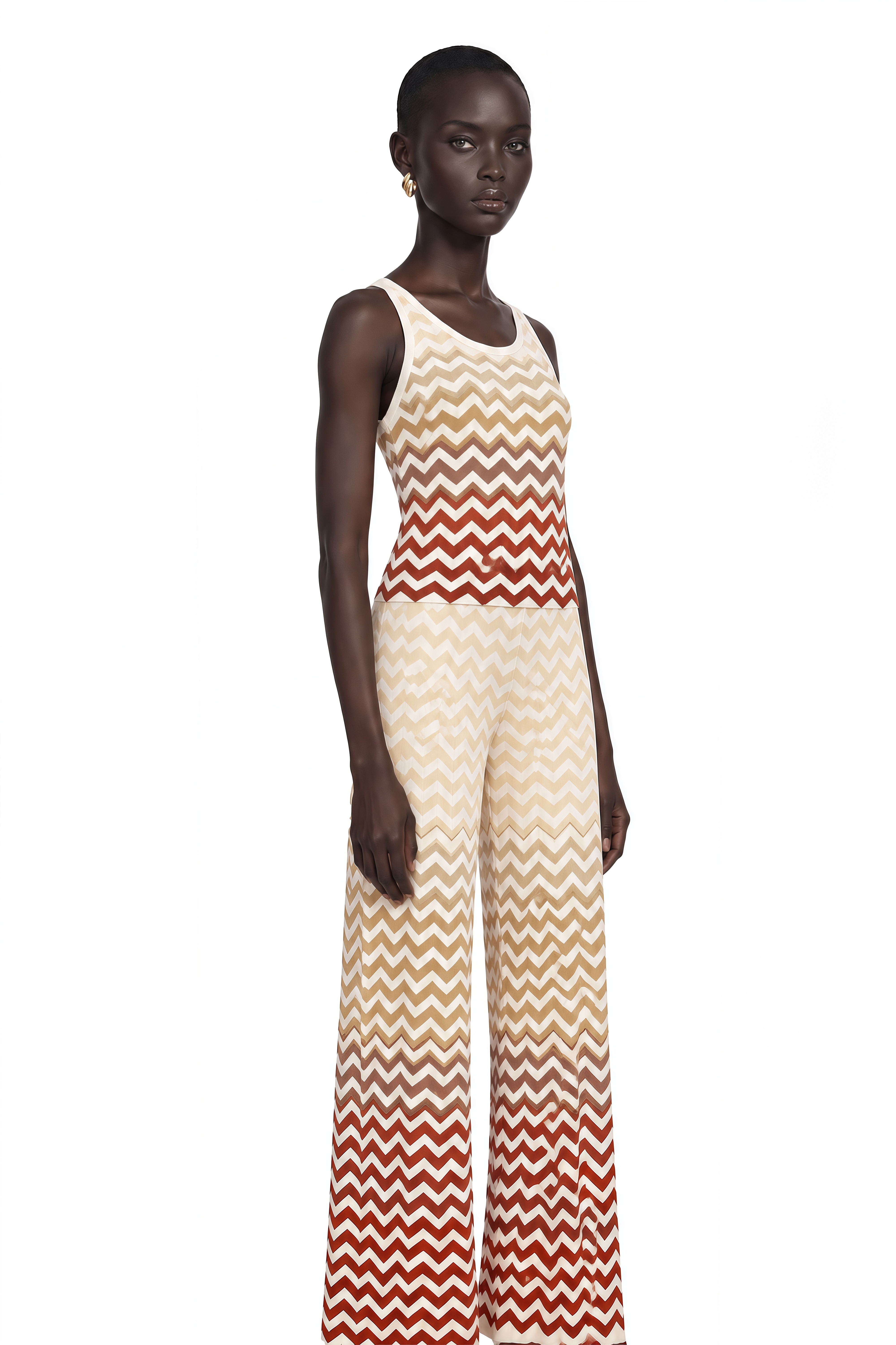 Isabelle Yellow Zigzag Knit Matching Set