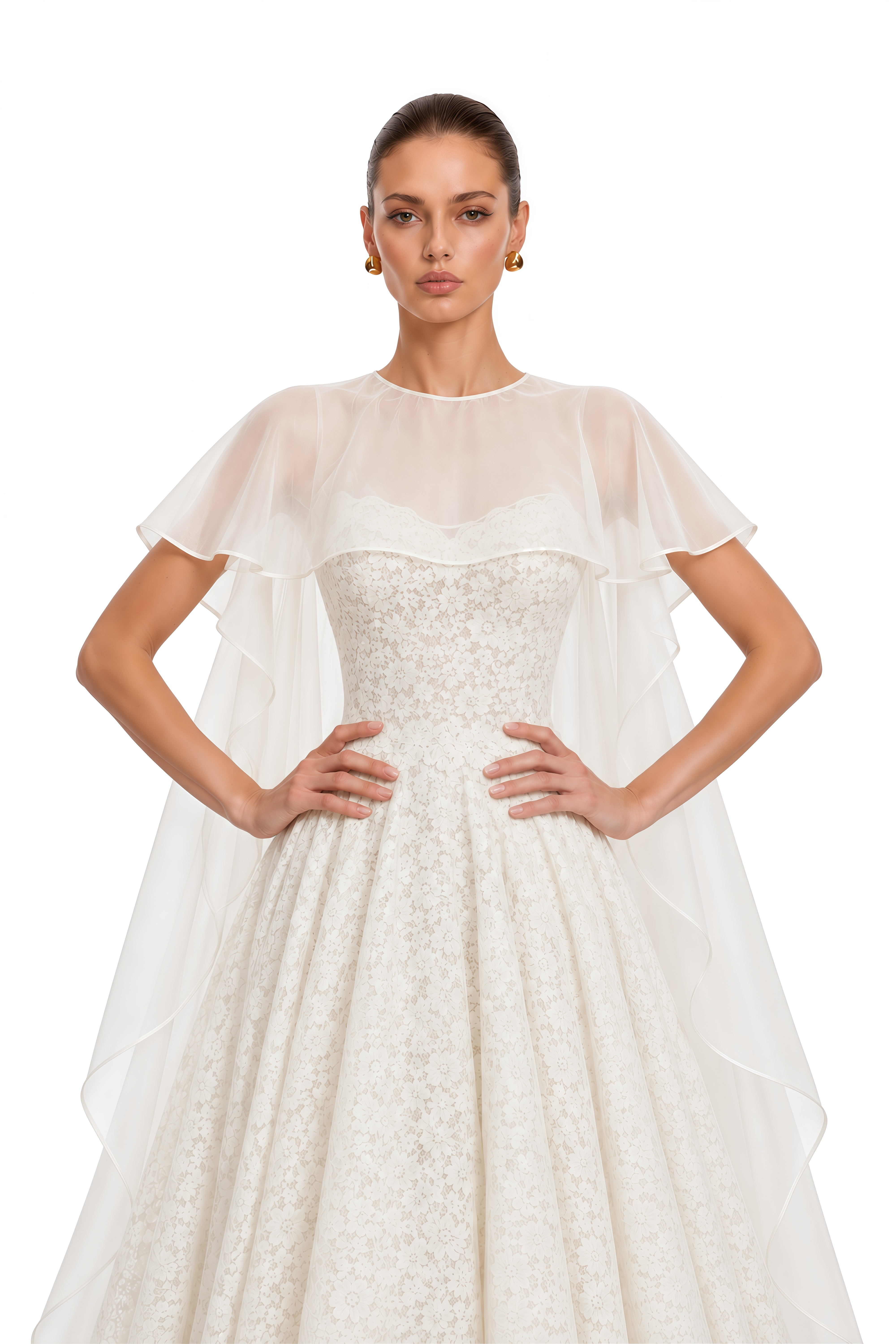 Aulera White Floral Lace Maxi Gown