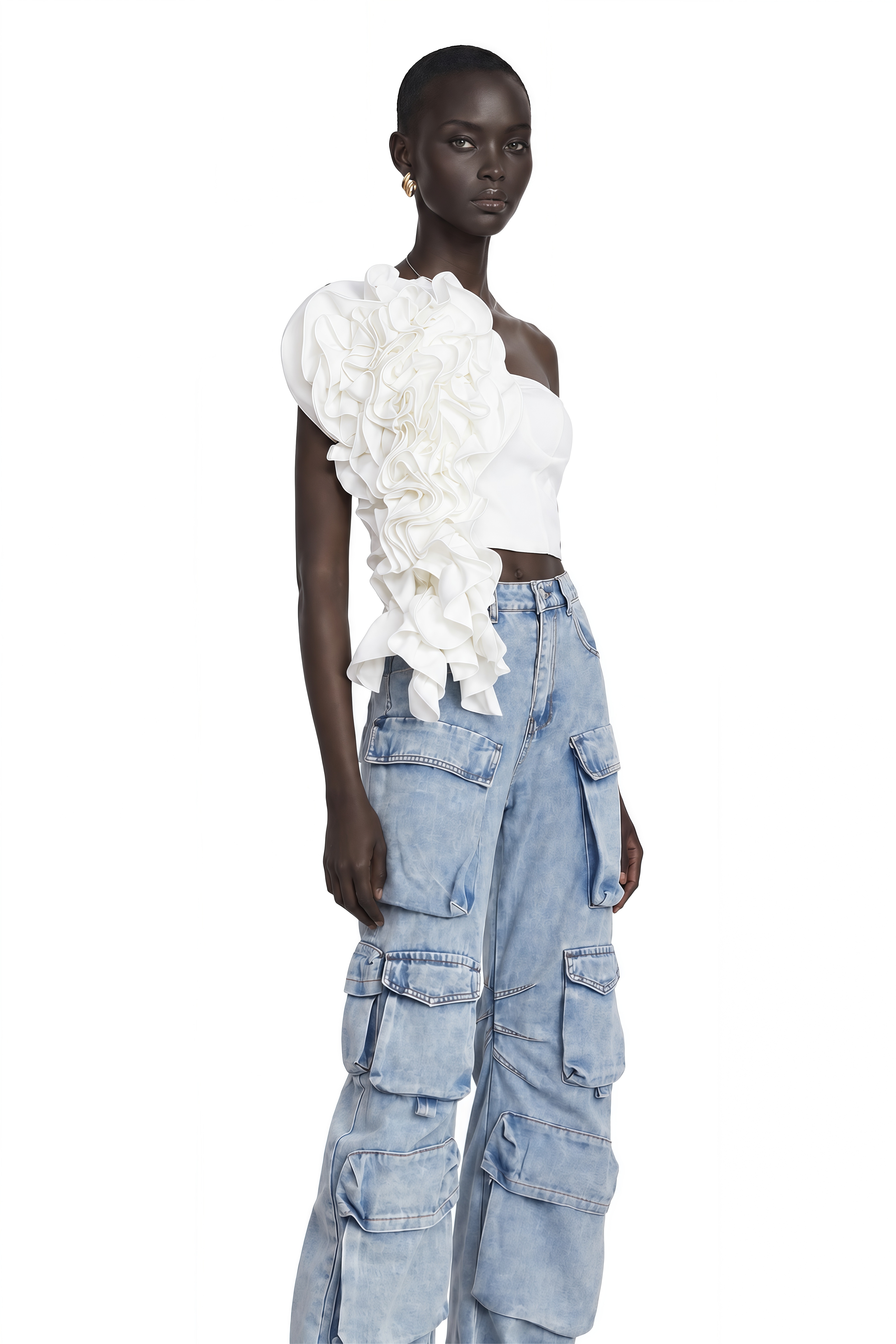 Lucie White Floral-Applique Top