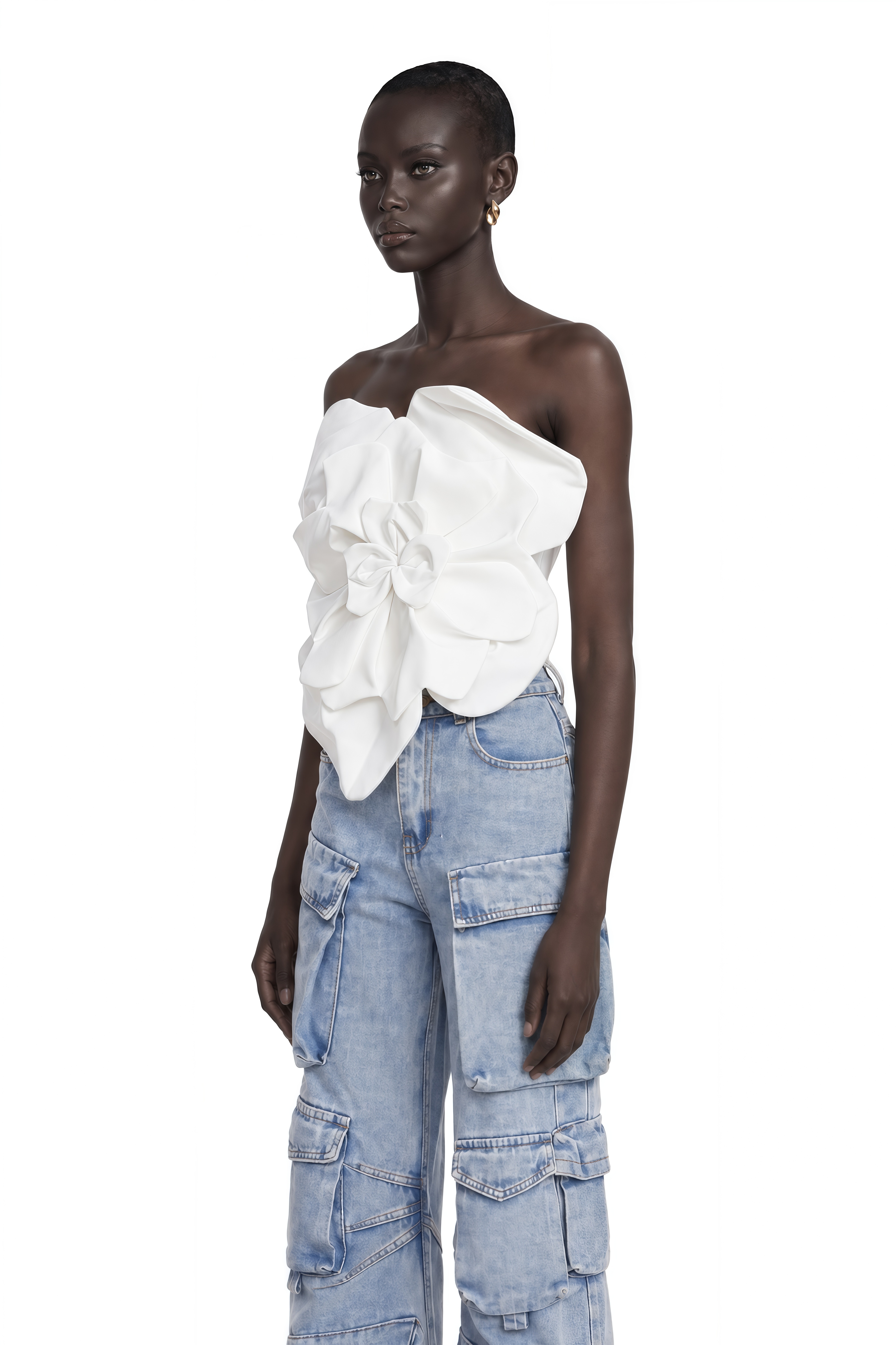 Pénélope White Floral Off-Shoulder Top