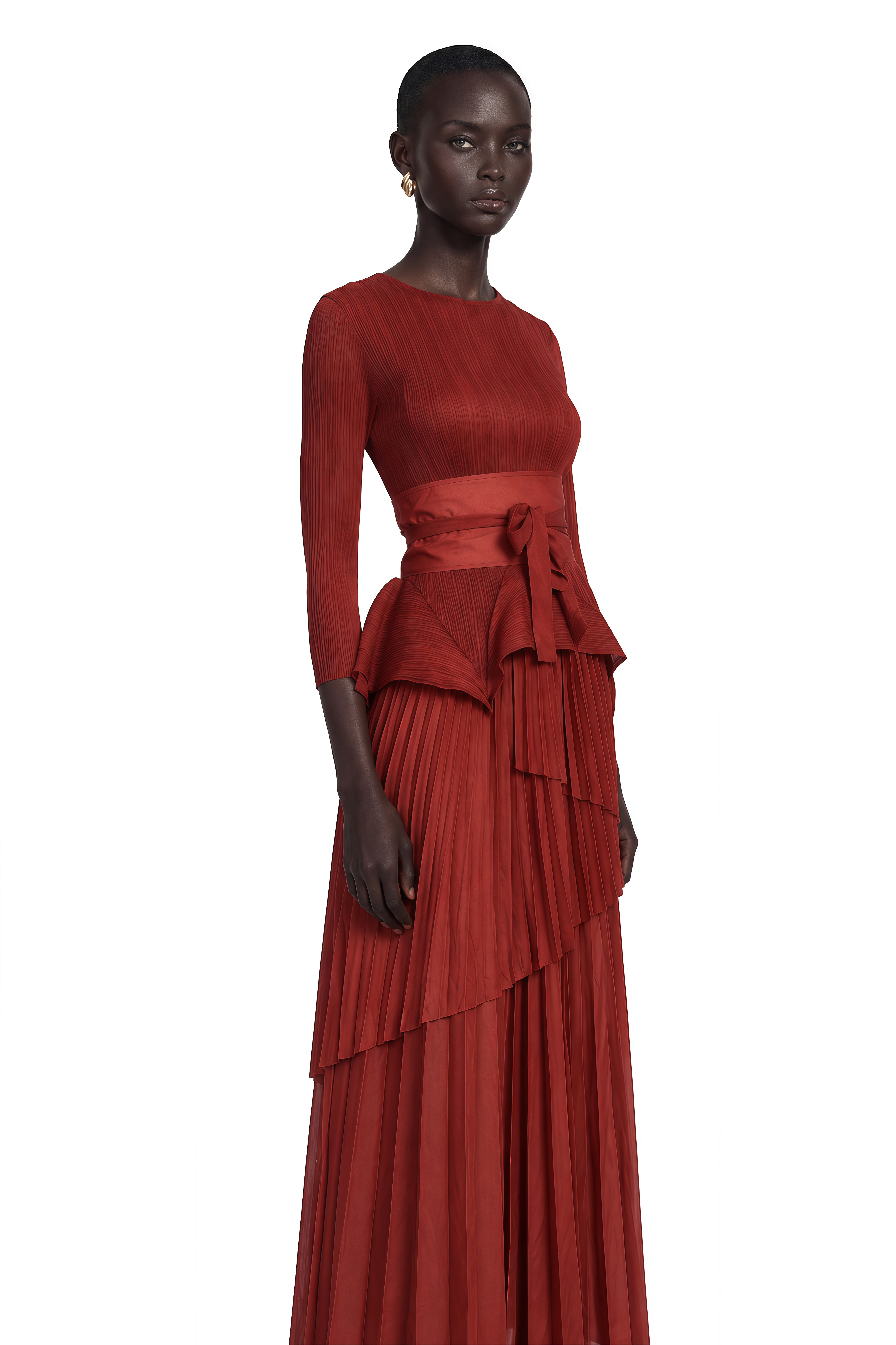 Margaux Bow-Tie Pleated Top & Skirt Matching Set