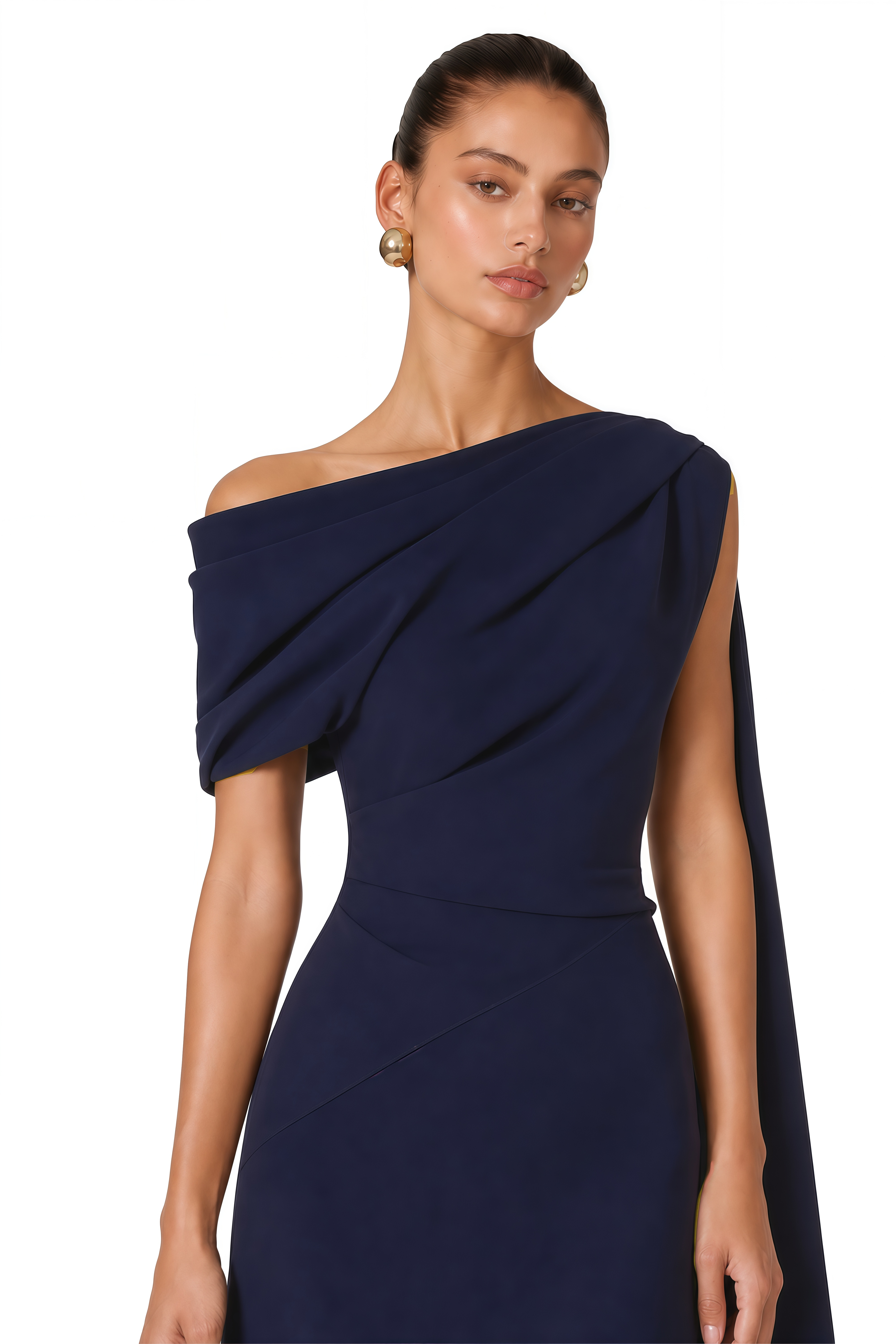 Melokuhle Navy Blue Ribbon Design Midi Dress