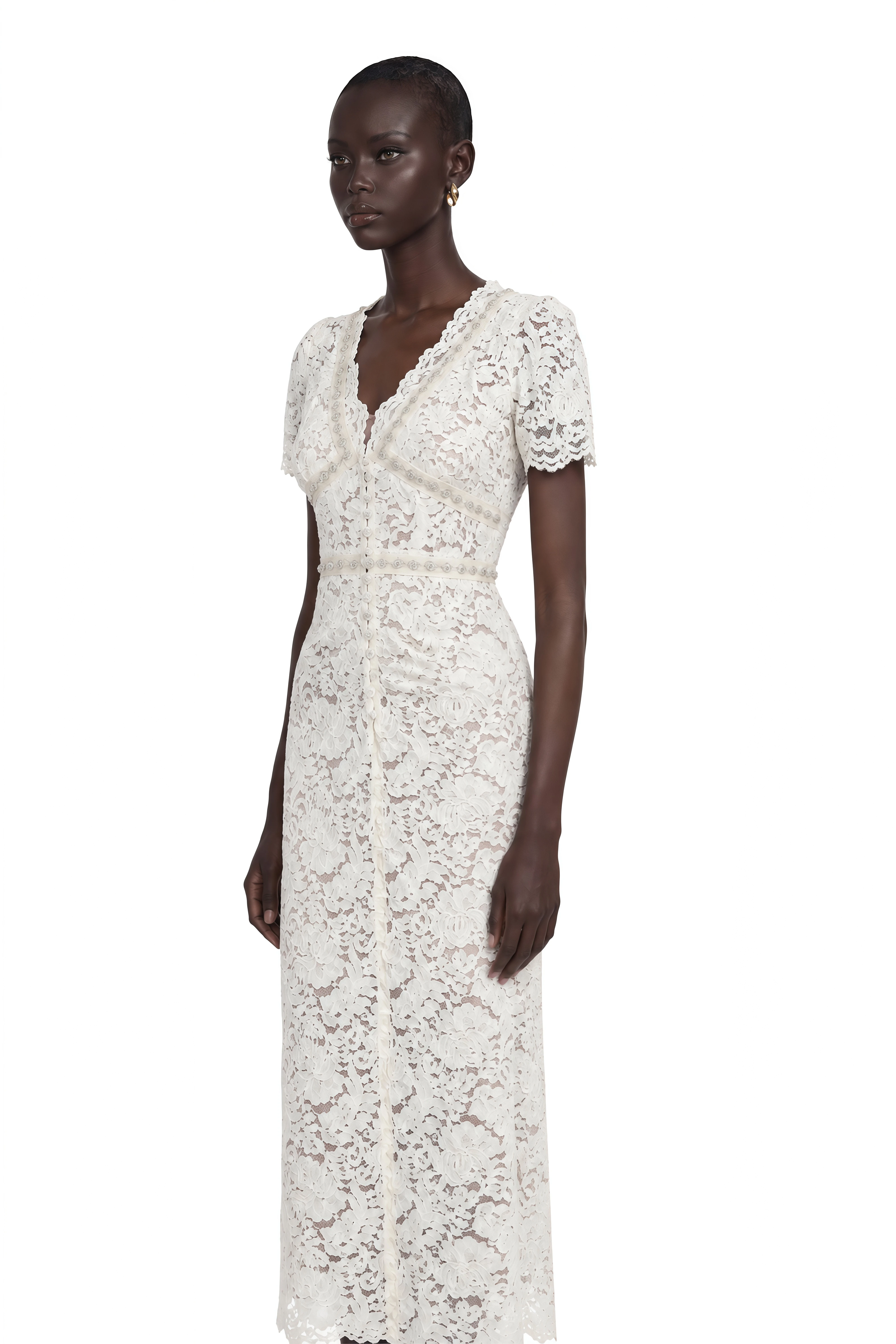 Kalena Embellished Lace Midi Dress