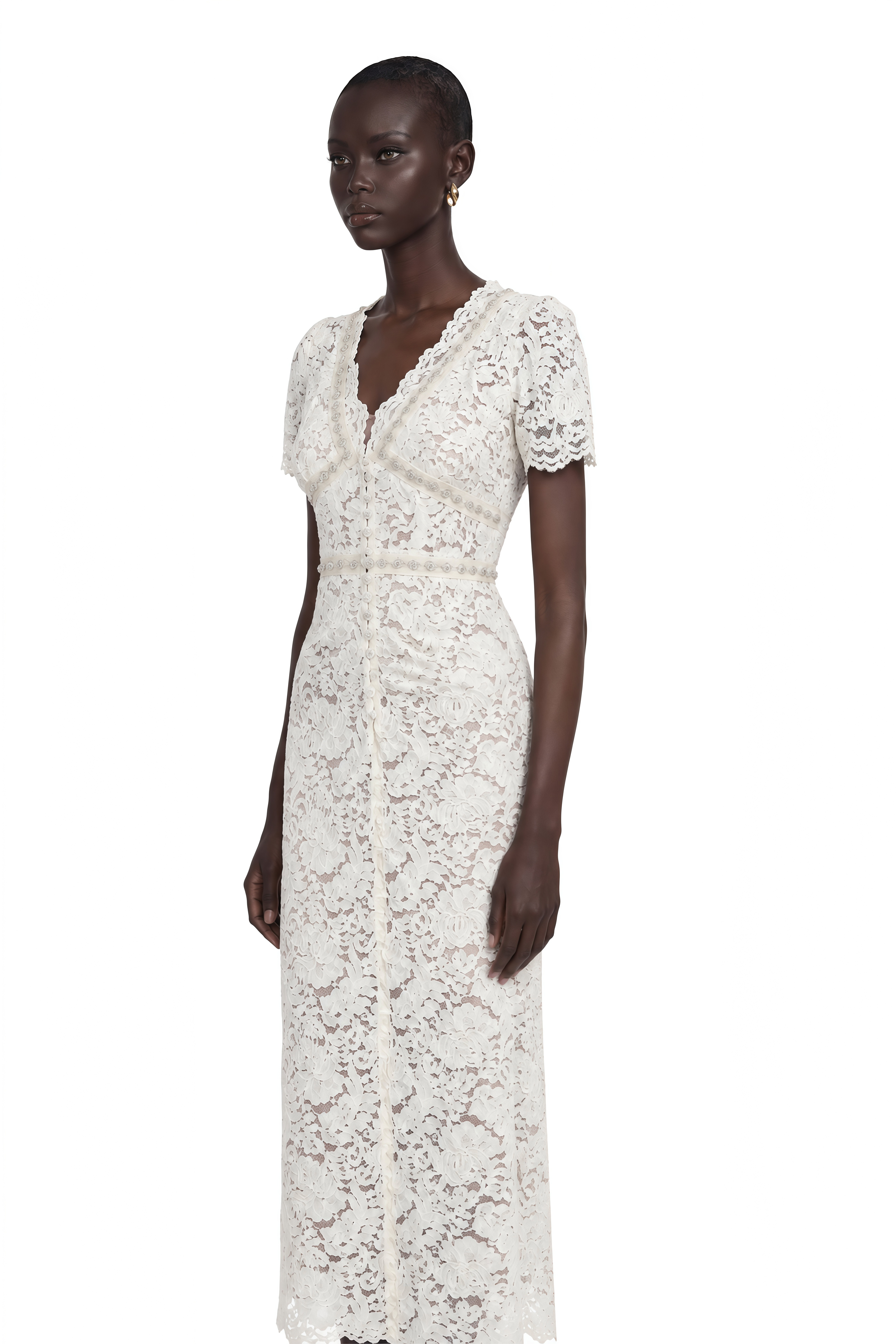 Kalena Embellished Lace Midi Dress