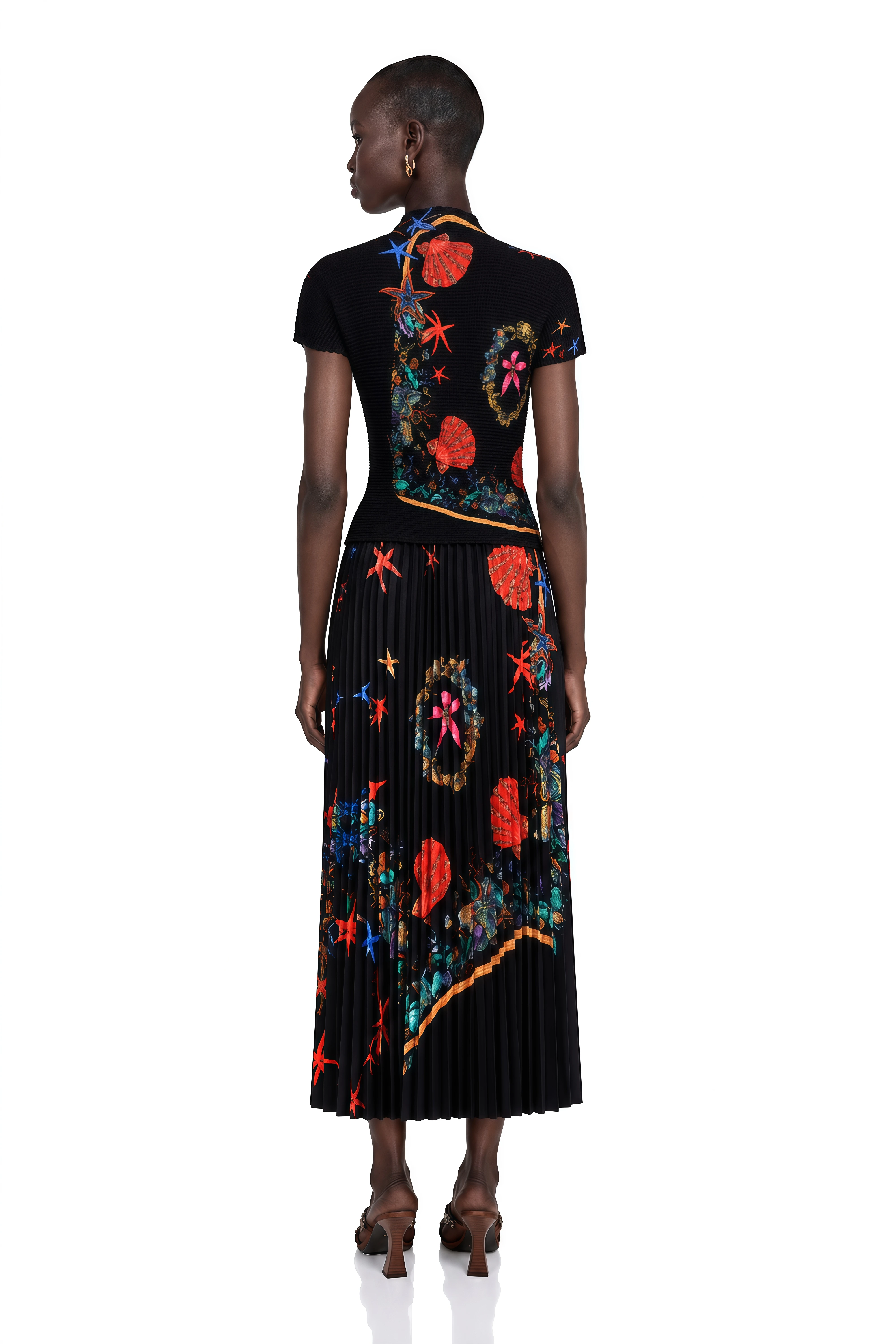 Josiane Pattern-Print Knitted Top & Skirt Matching Set