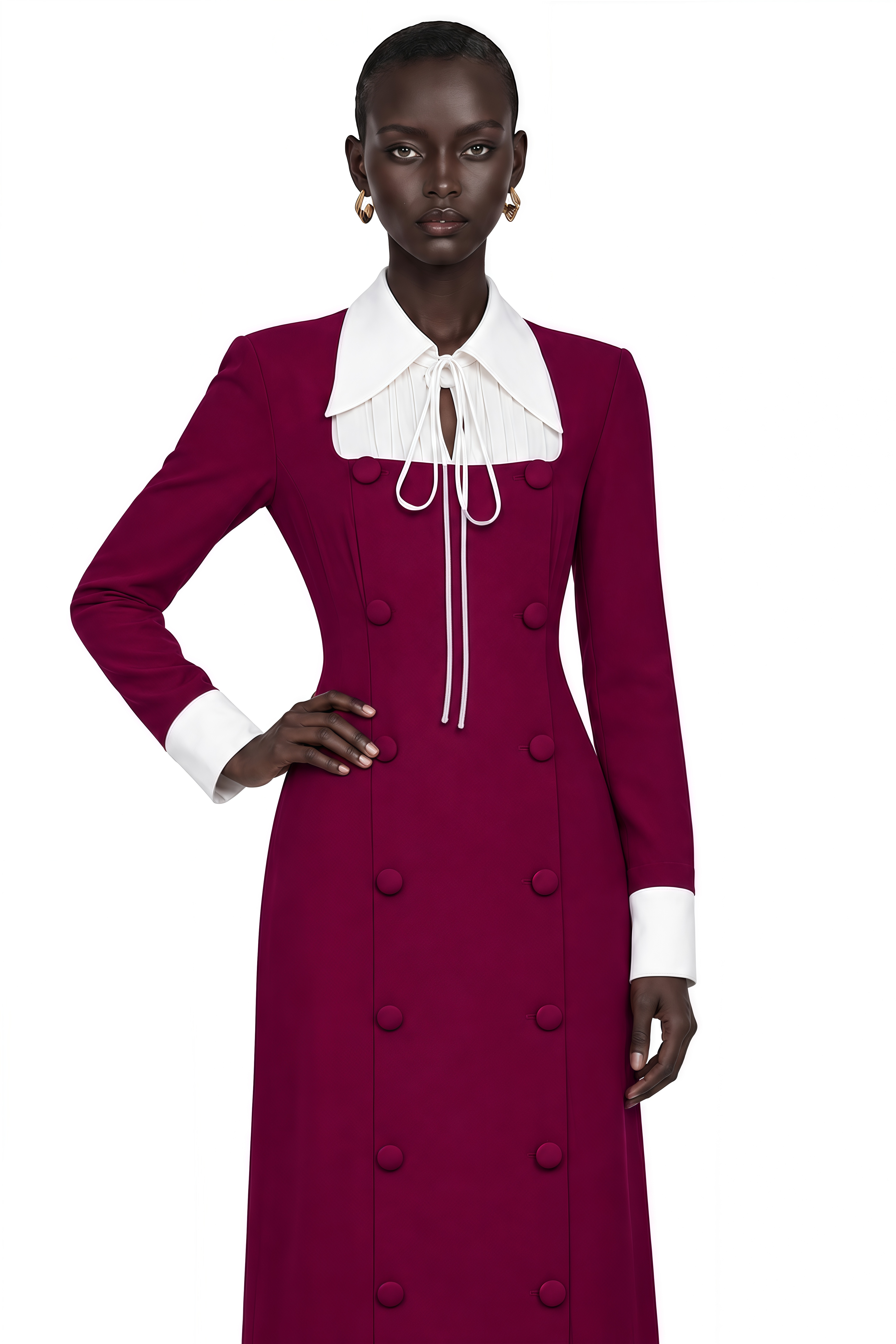 Juniper Purple Long Sleeve Color Block Maxi Dress