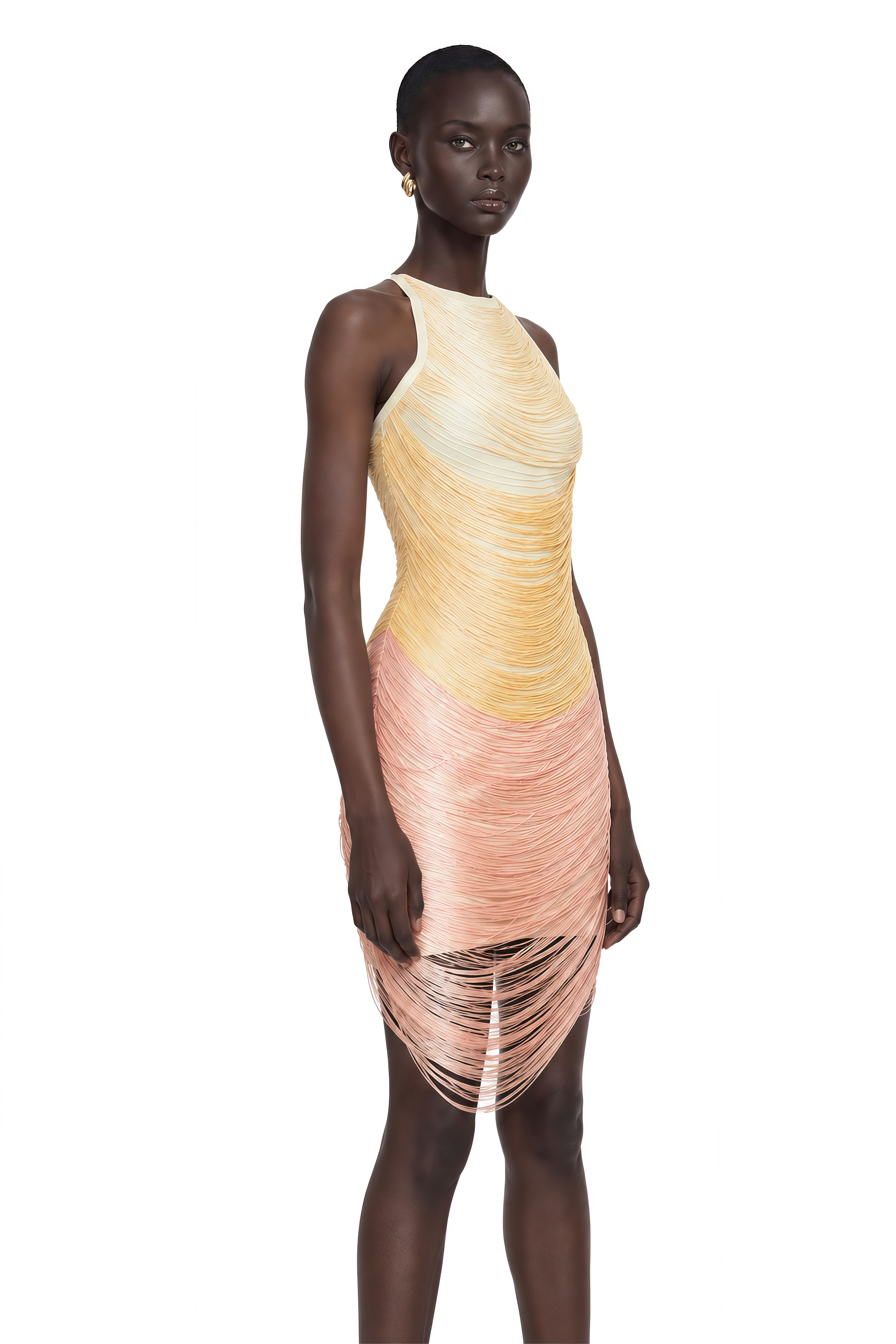 Ondine Yellow Ombre Mini Dress