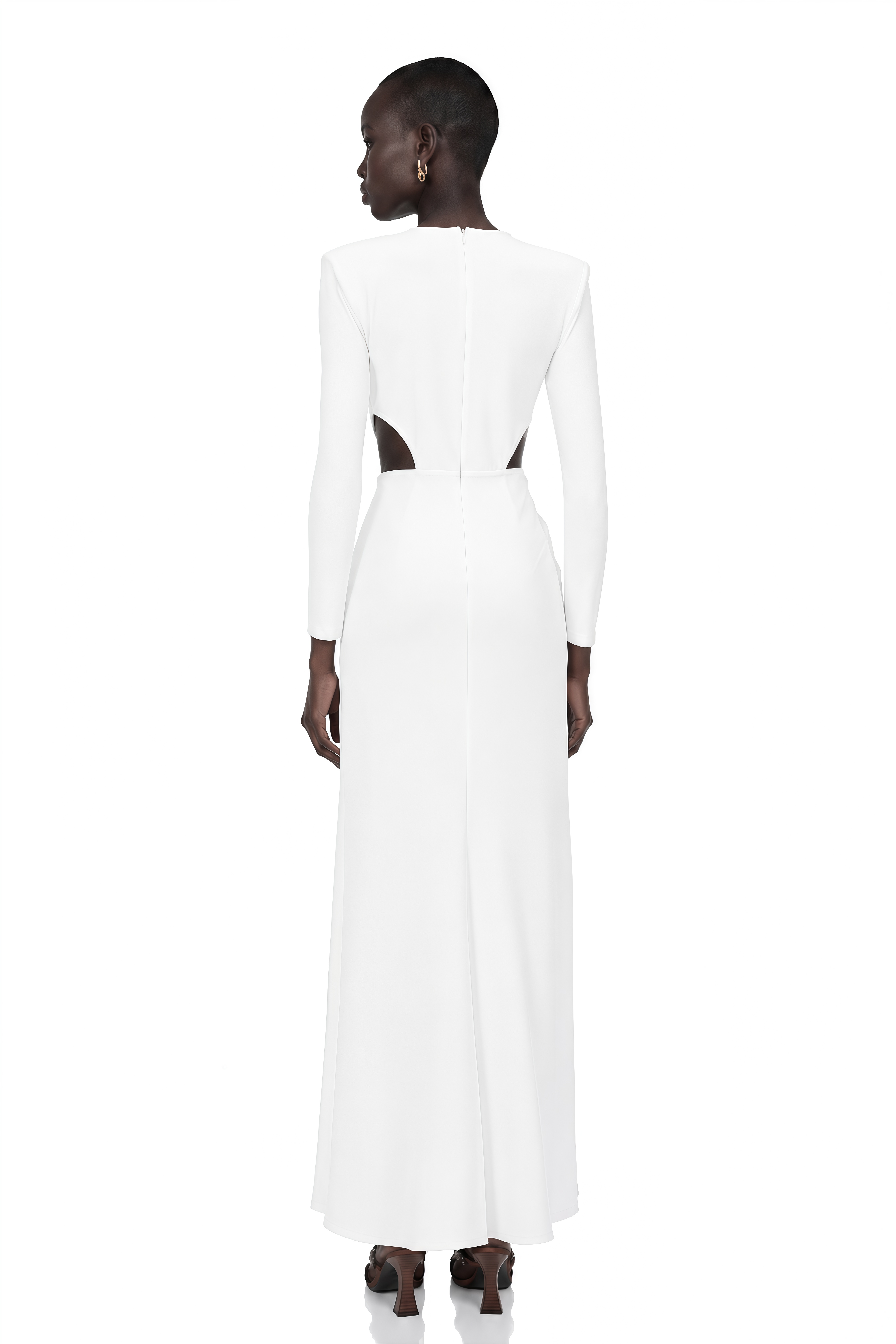Irena White Cross Front Maxi Dress with Side Slit