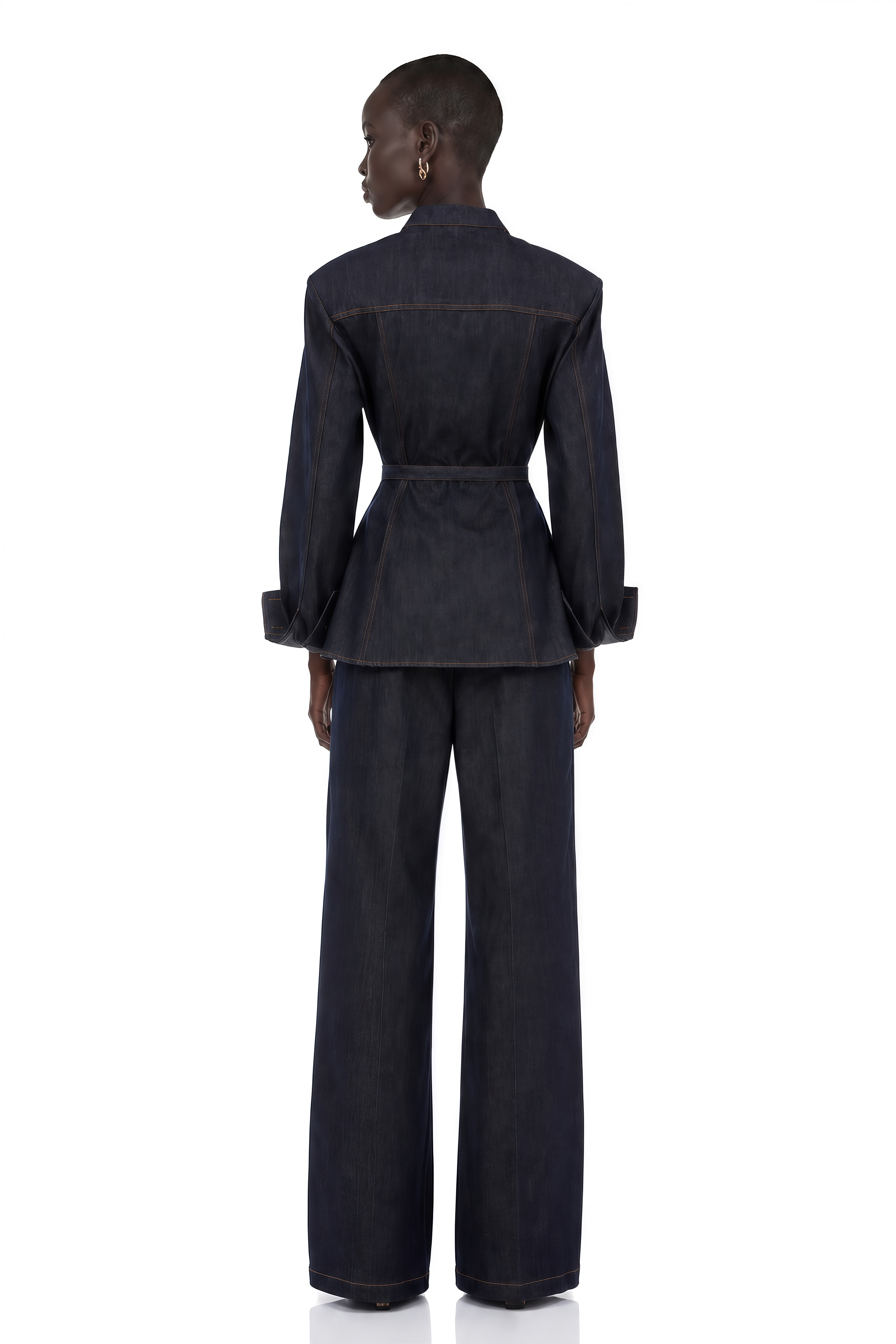 Thaddeus Blue Belted Blazer & Trousers Set