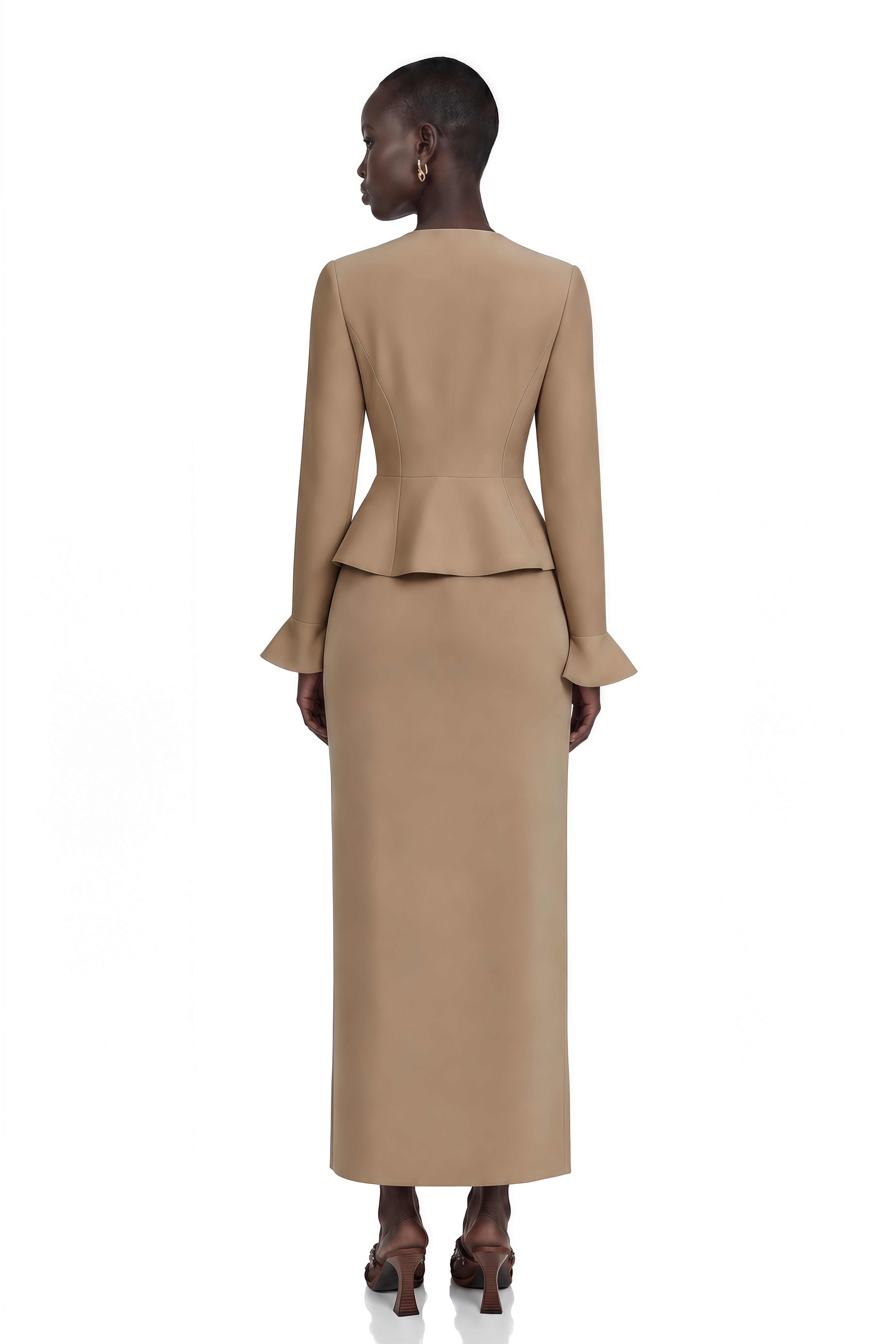 Kayla Gold Crystal Embellished Knit Midi Dress