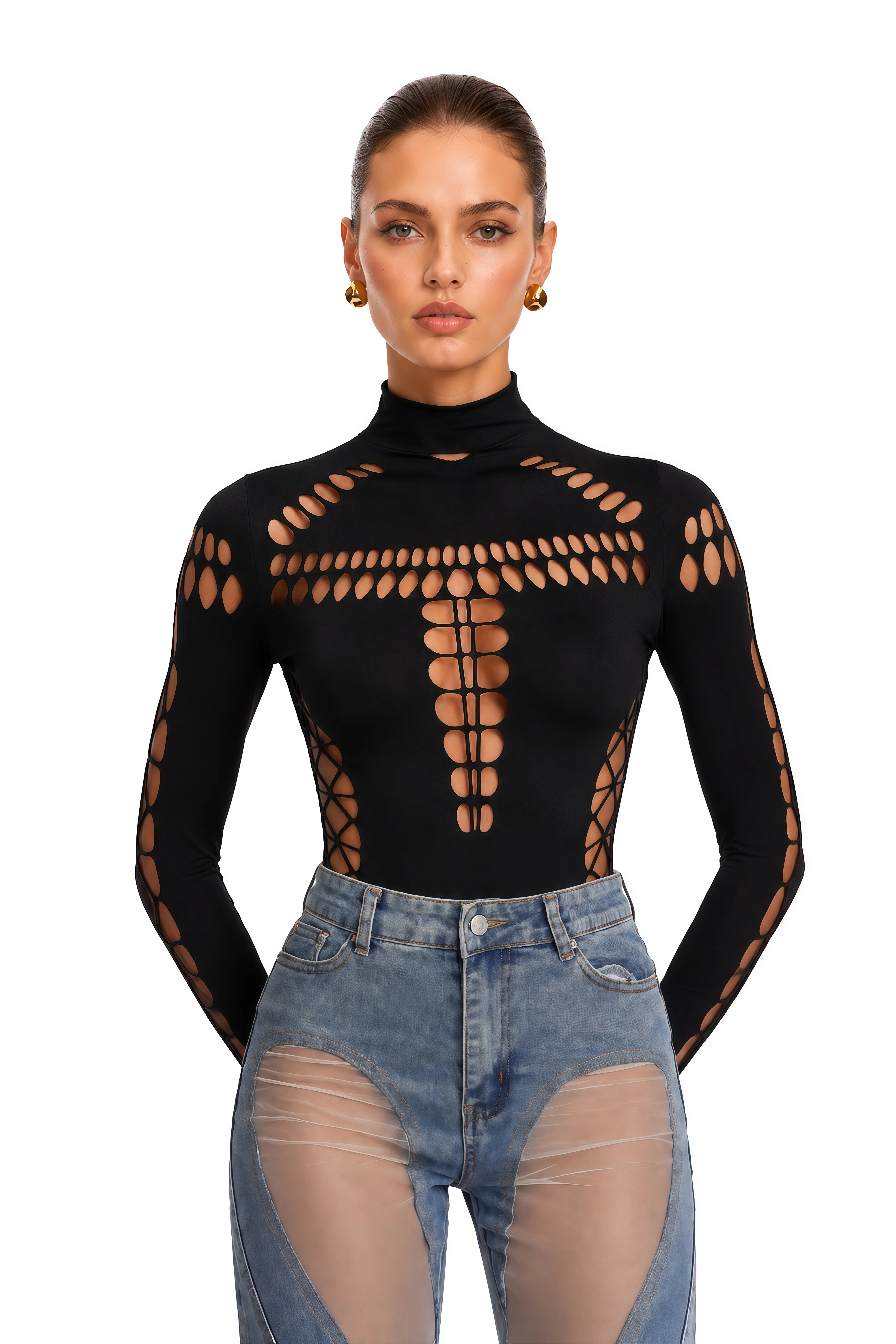 Capriana Long-Sleeve Cutout Bodysuit