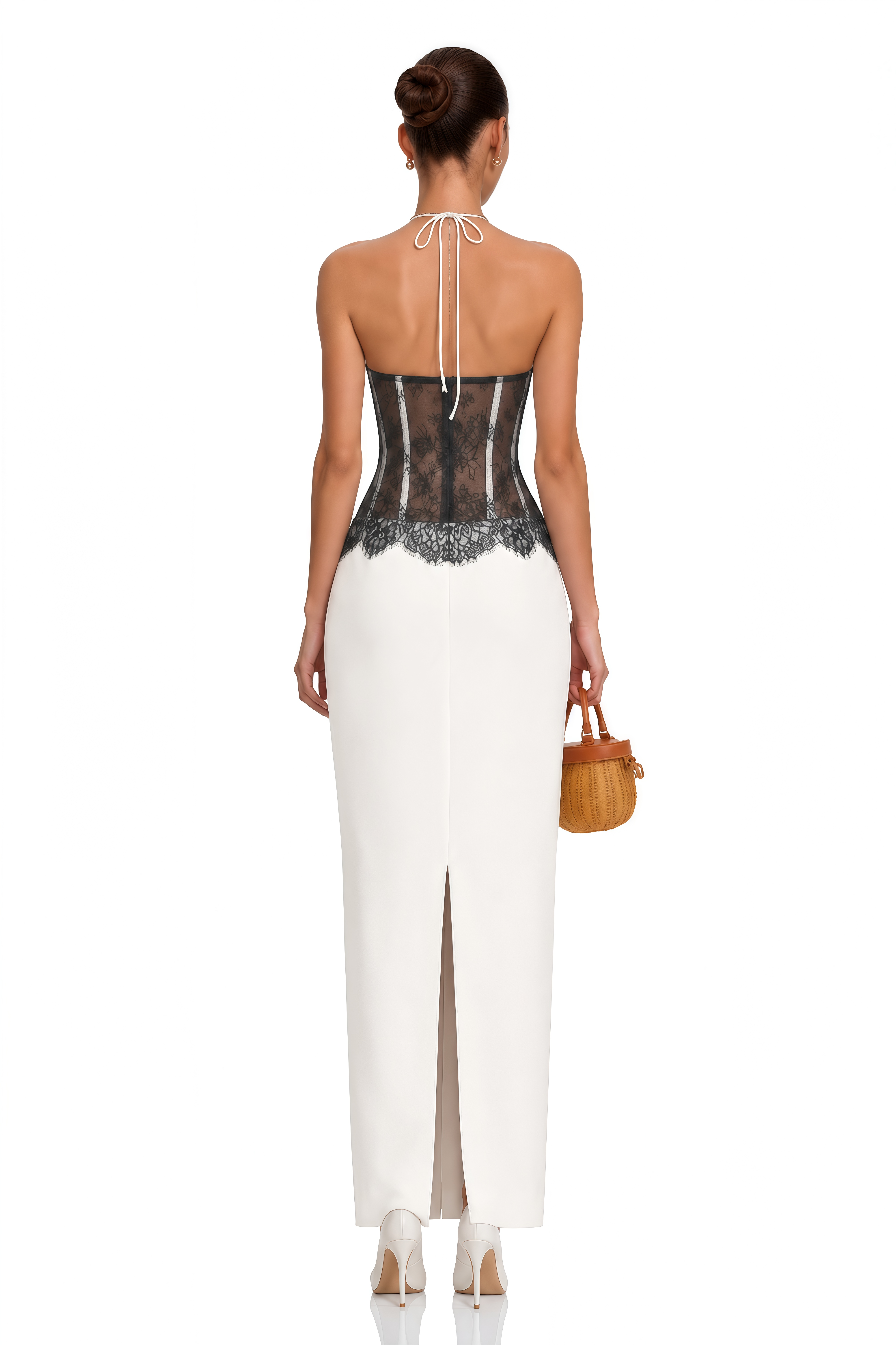 Mirabeau White Cut-out Lace Maxi Dress