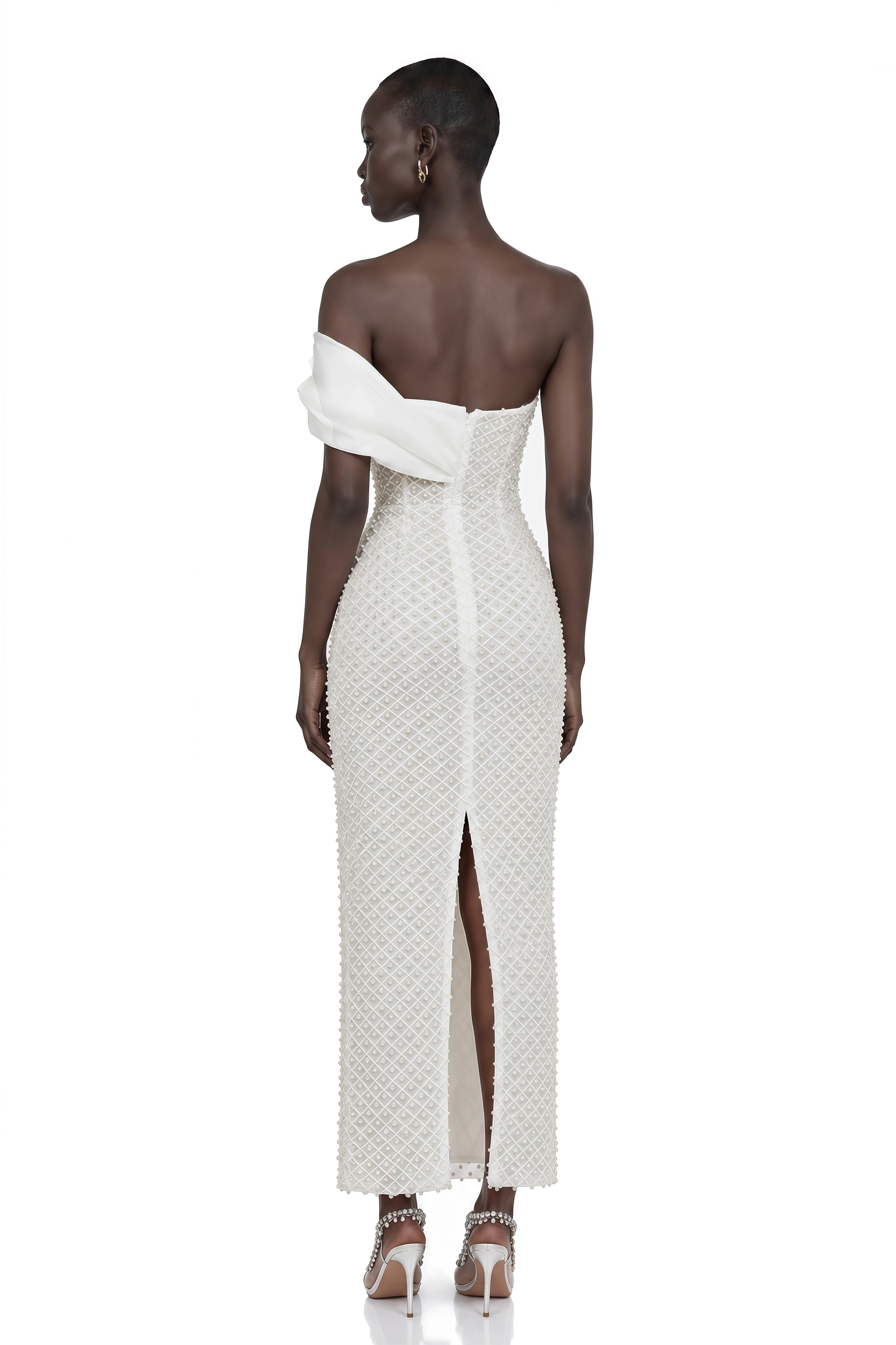 Maura Faux-Pearl Off-Shoulder Dress