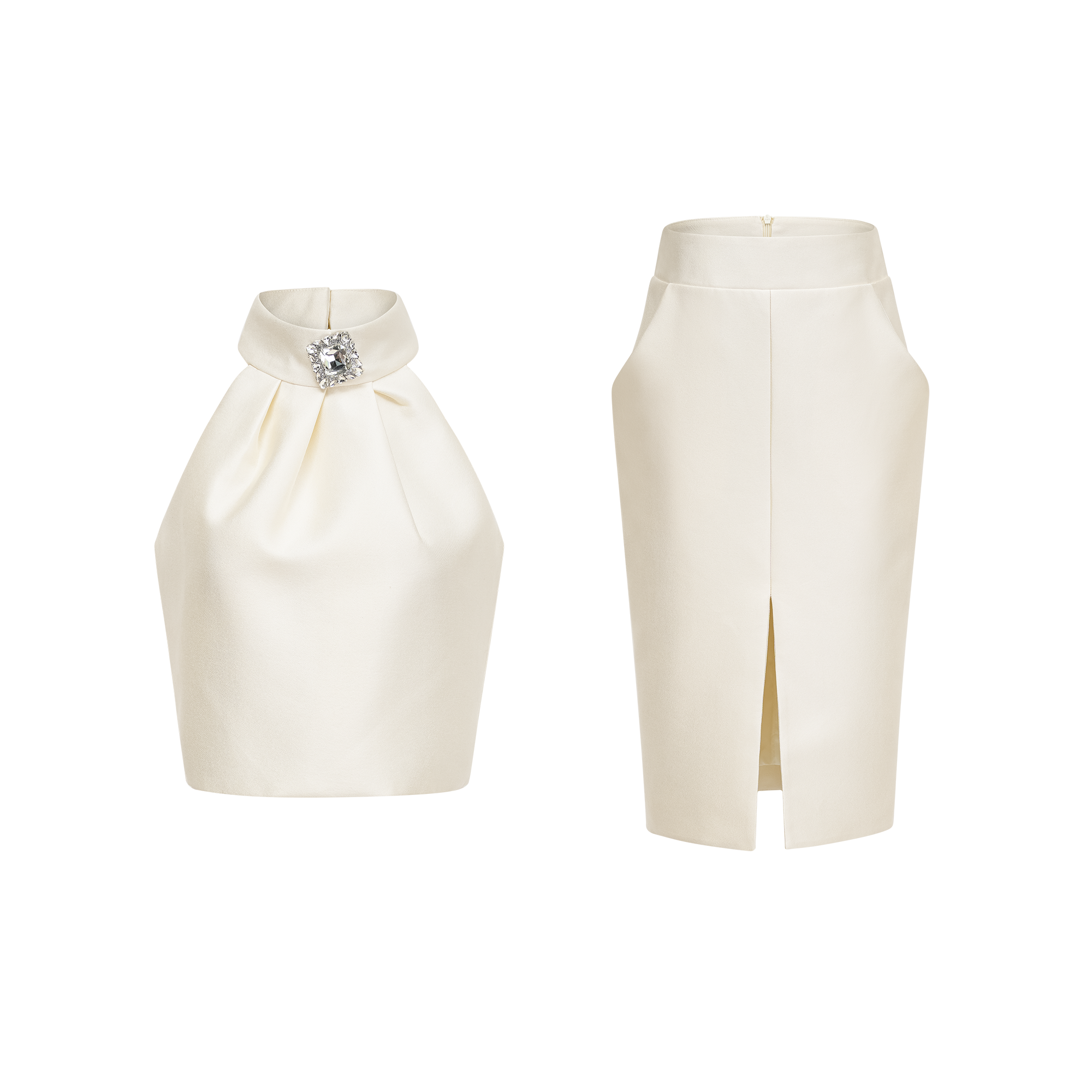 Manon White Top & Skirt Matching Set