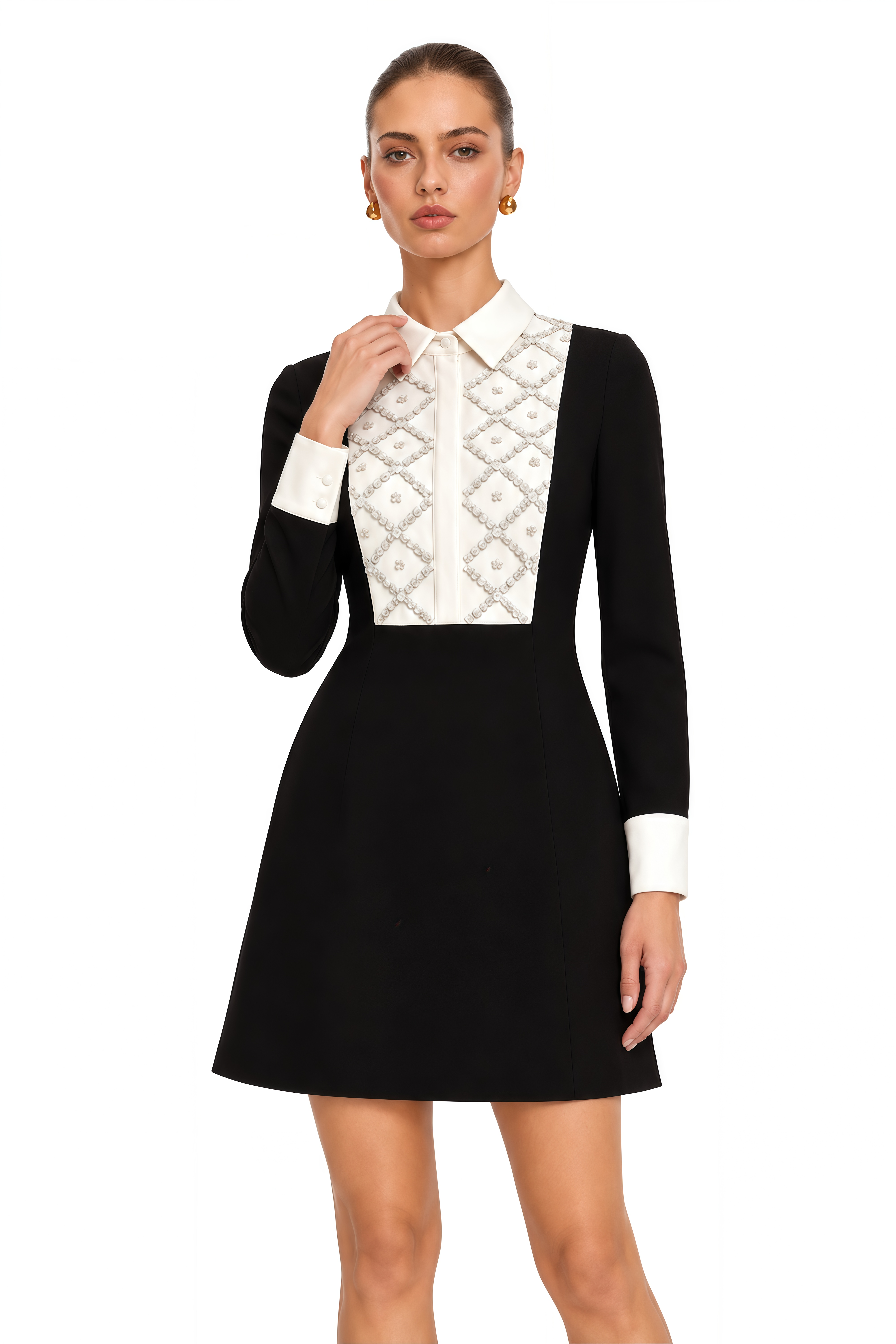 Esmee Two Tone Embellished Mini Dress