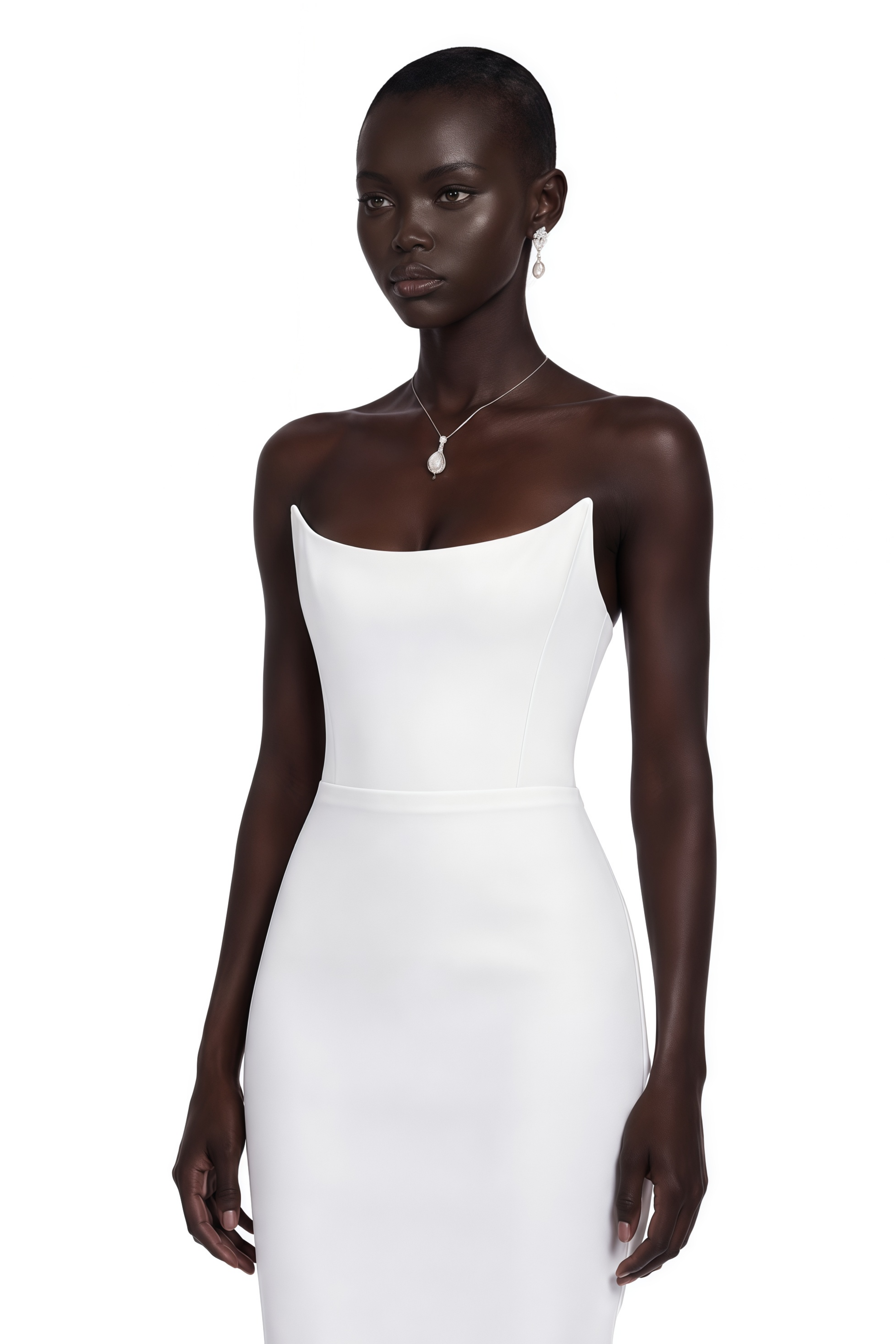 Escolástica White Off Shoulder Midi Dress