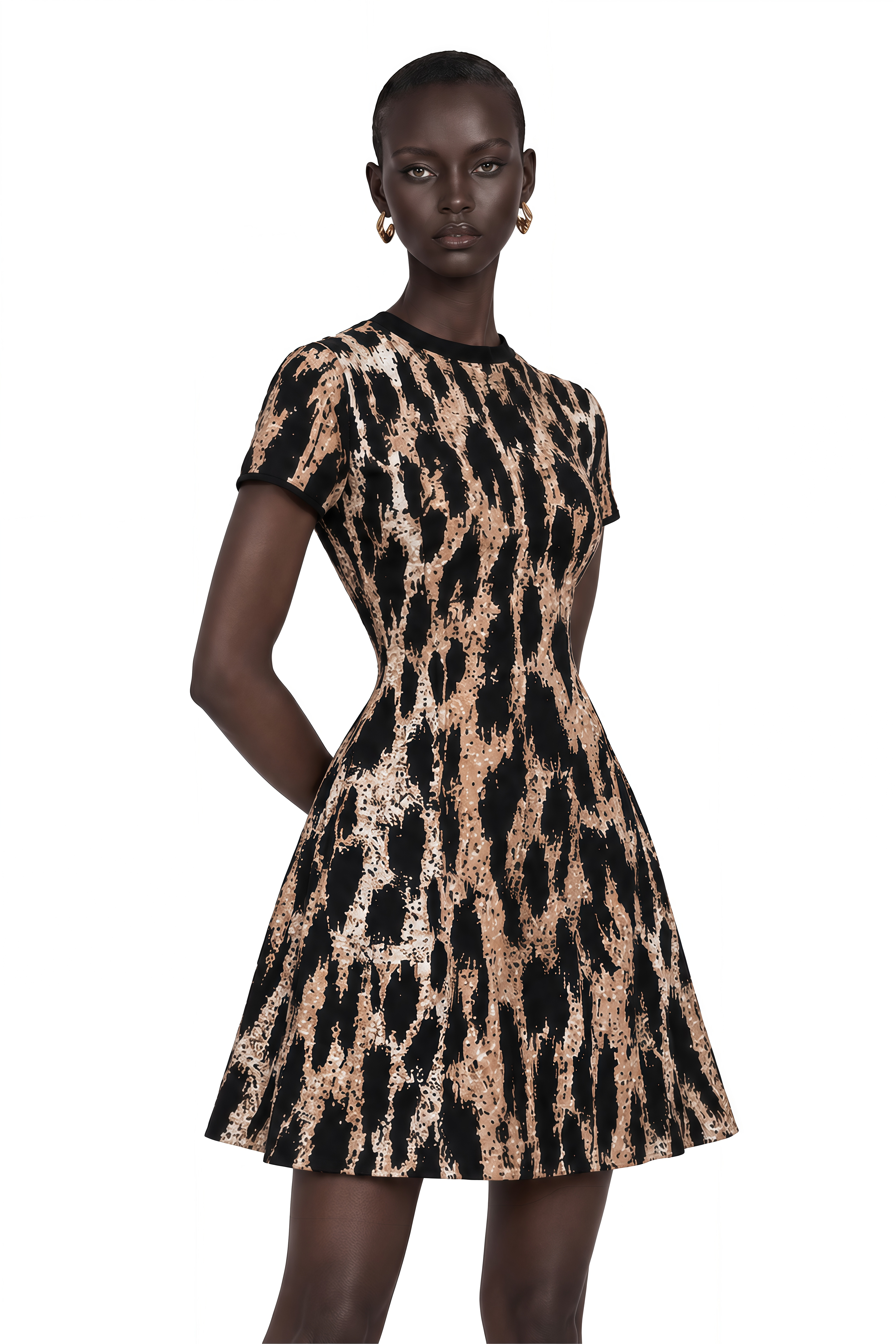 Lucie Brown Leopard Knit Mini Dress