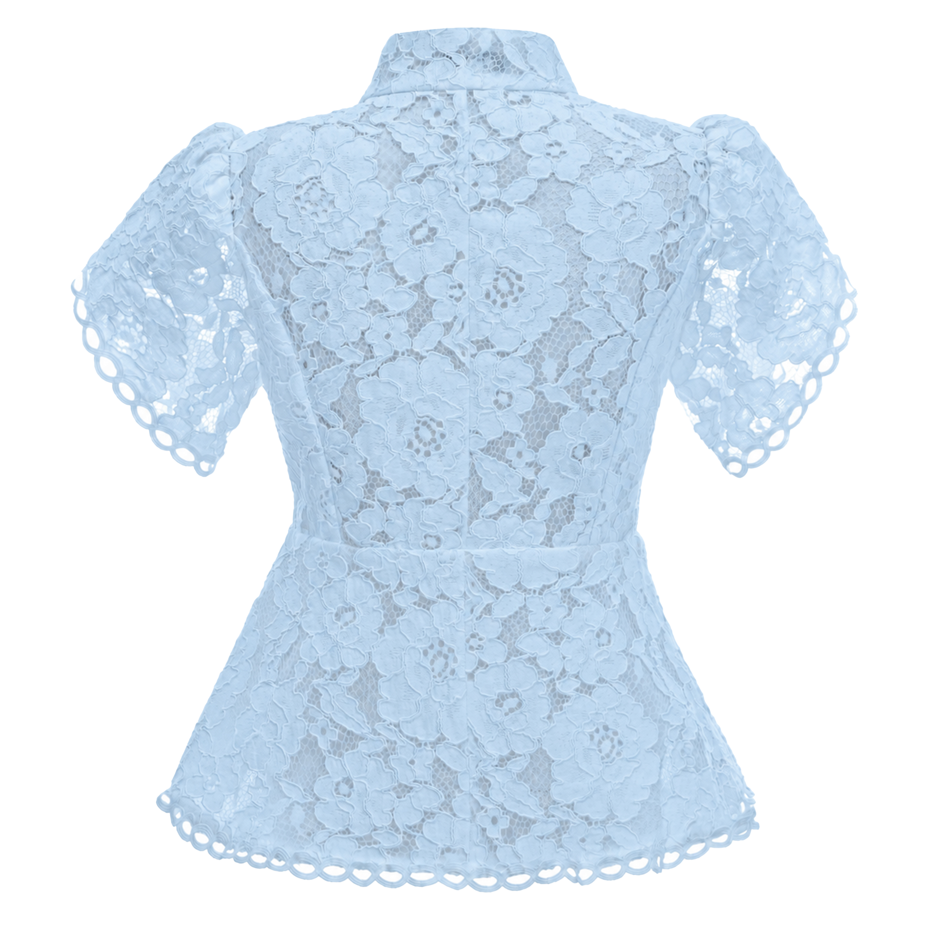 Adèle Blue Short Sleeve Floral Blouse & Mermaid Skirt Set