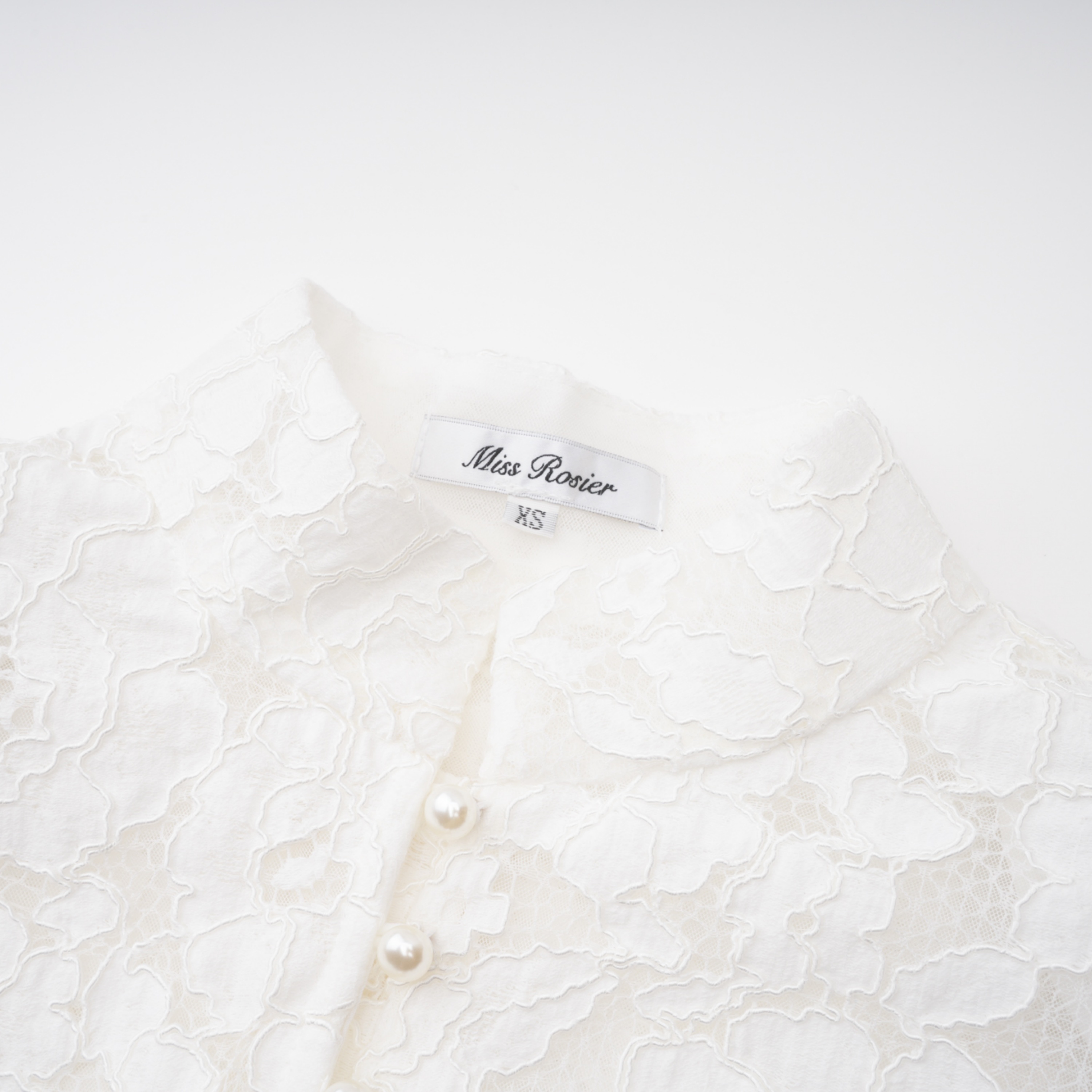 Adèle White Short Sleeve Floral Blouse & Mermaid Skirt Set