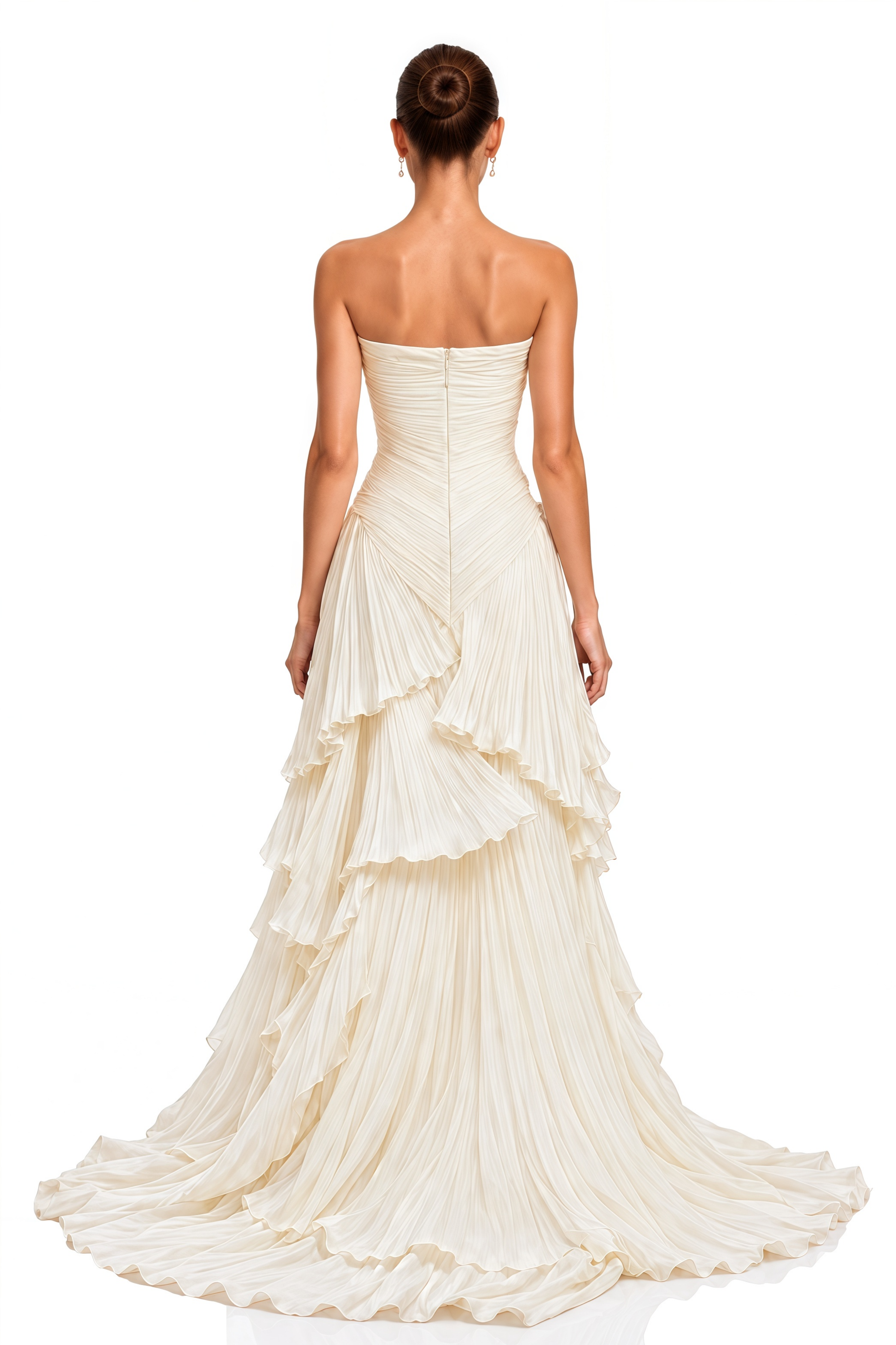 Adeline White Halterneck Tiered Ruffle Maxi Dress