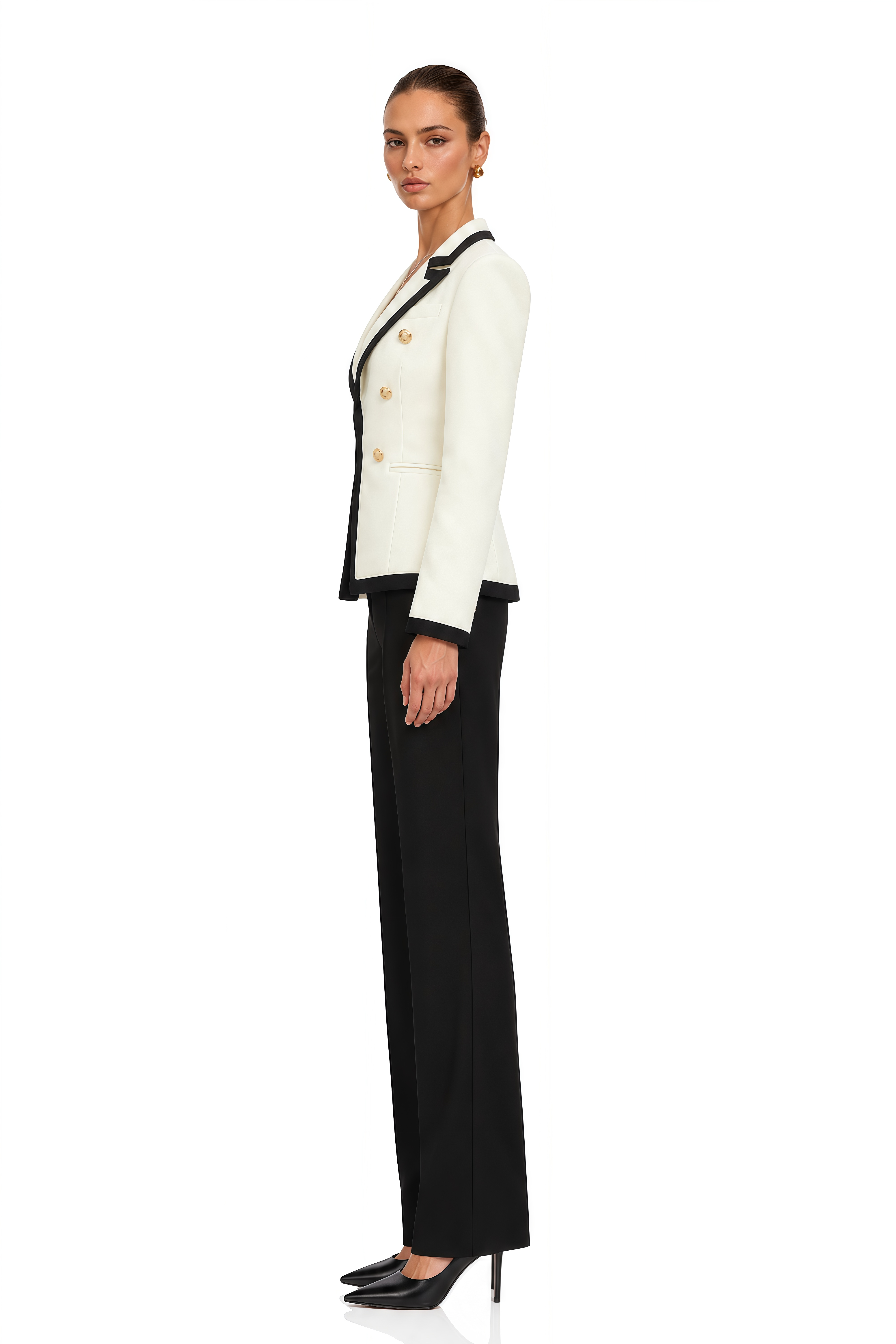 Adrianna White Color Block Blazer