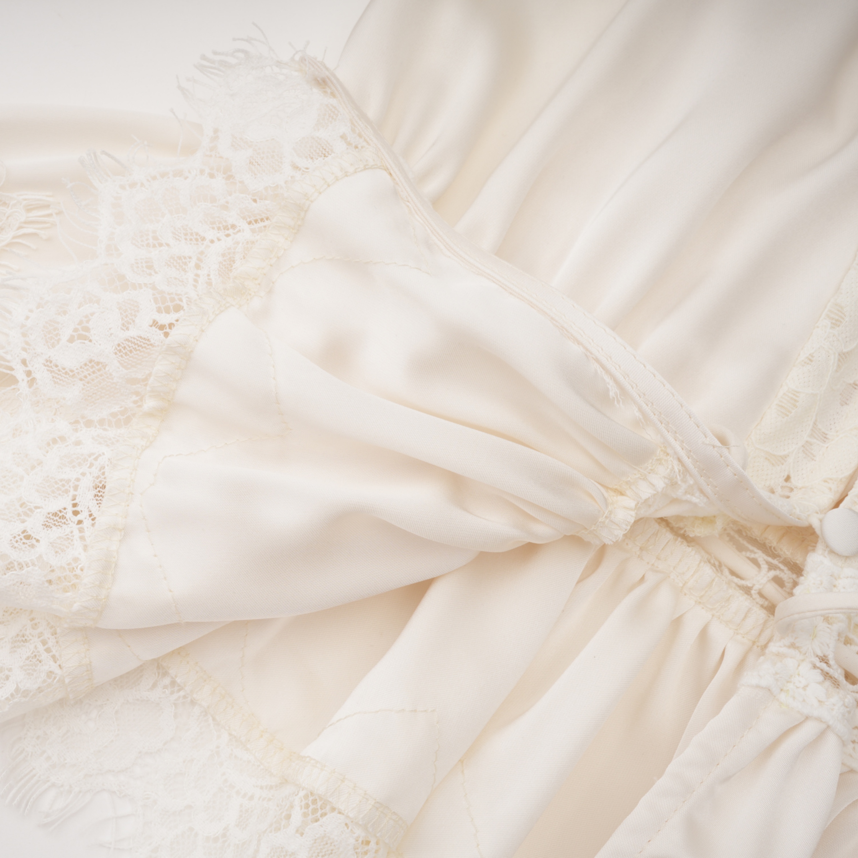 Aleah White Lace Ruffle Blouse & Balloon Trousers Set