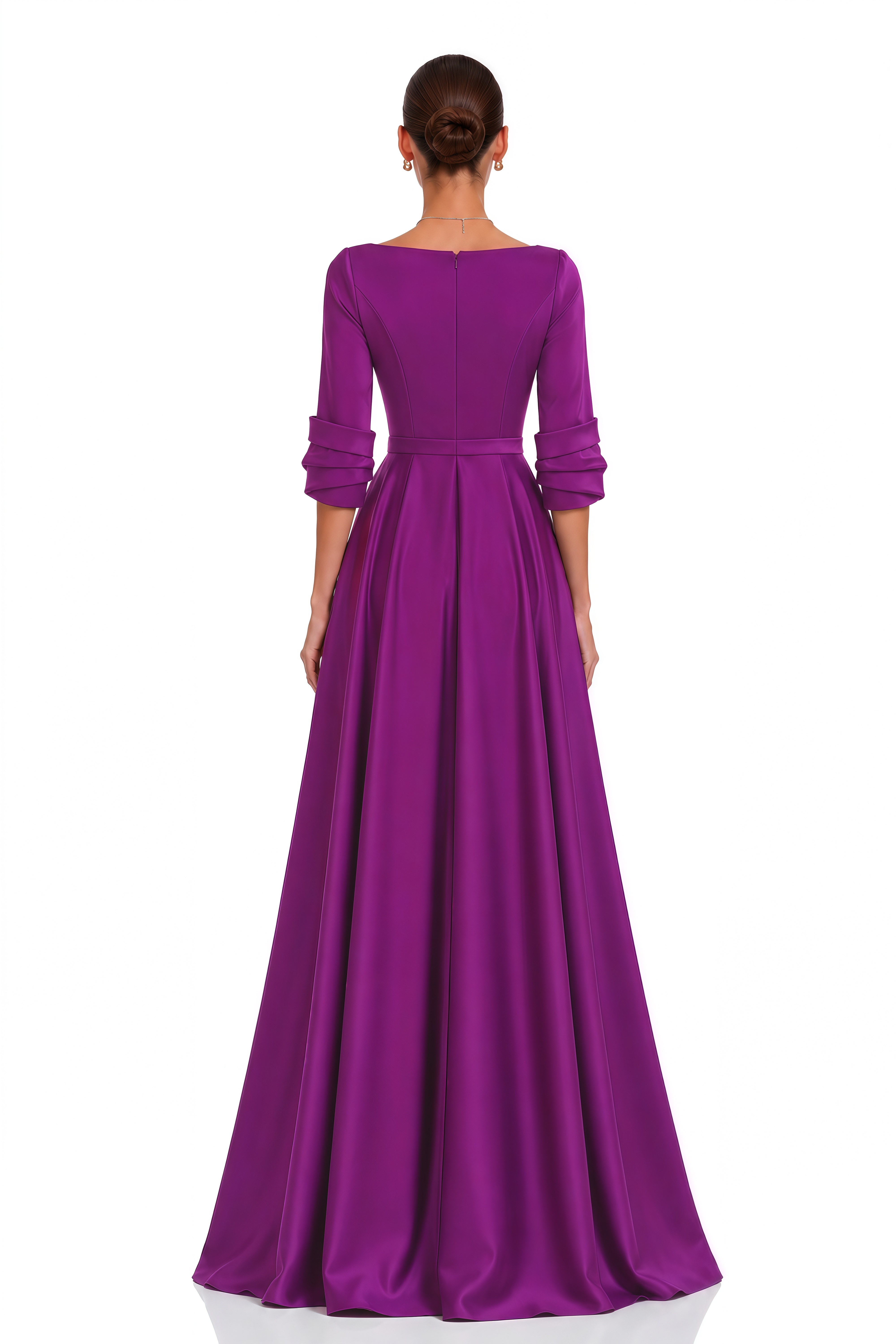 Amarinthe Purple Notched Neck Belted Maxi Dress