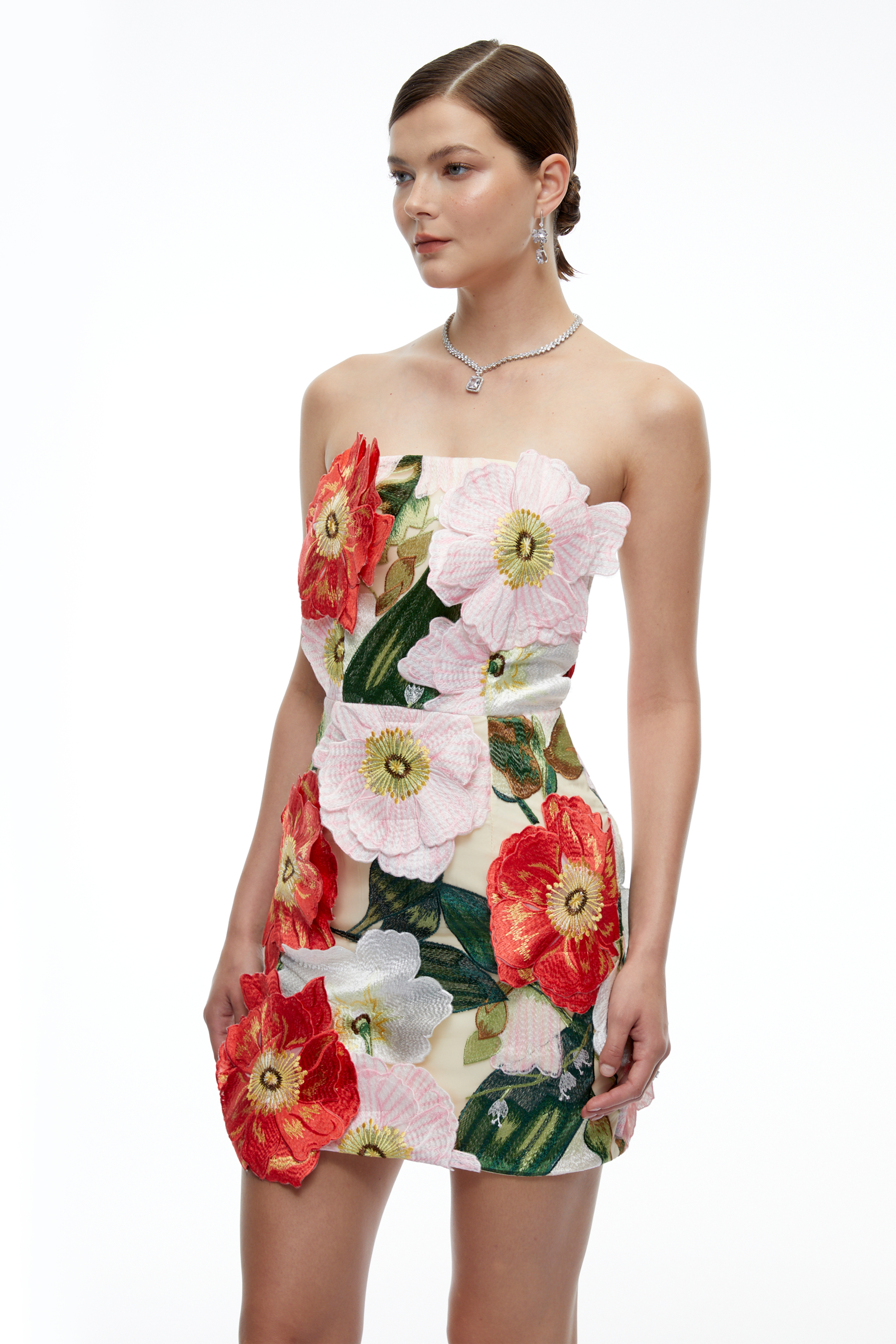 Amelia Pink Off-Shoulder 3D Petal Mini Dress
