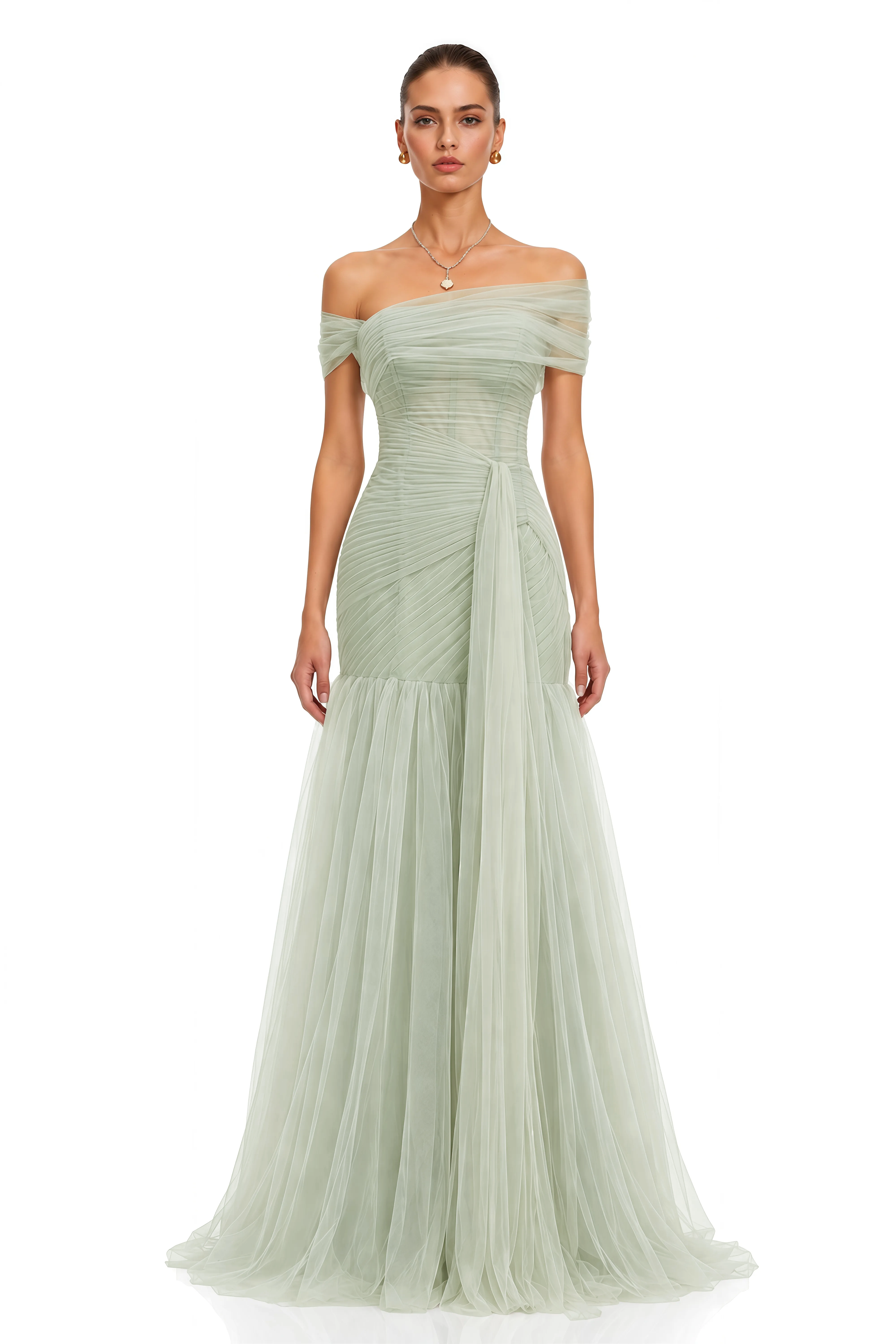 Antonia Green Semi-Sheer Pleated Maxi Dress – Miss Rosier