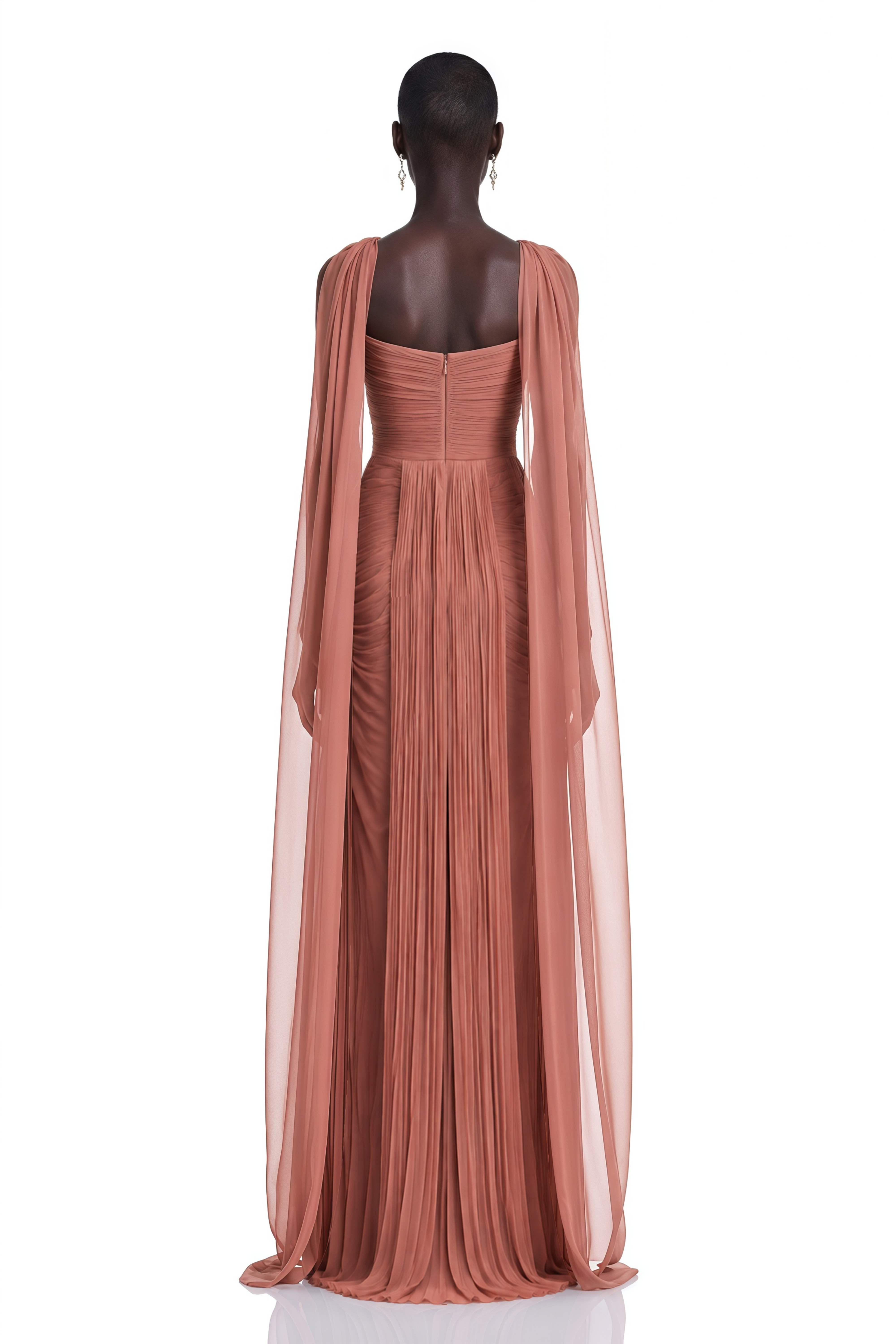 Ariya Pink Draped Off-Shoulder Maxi Dress