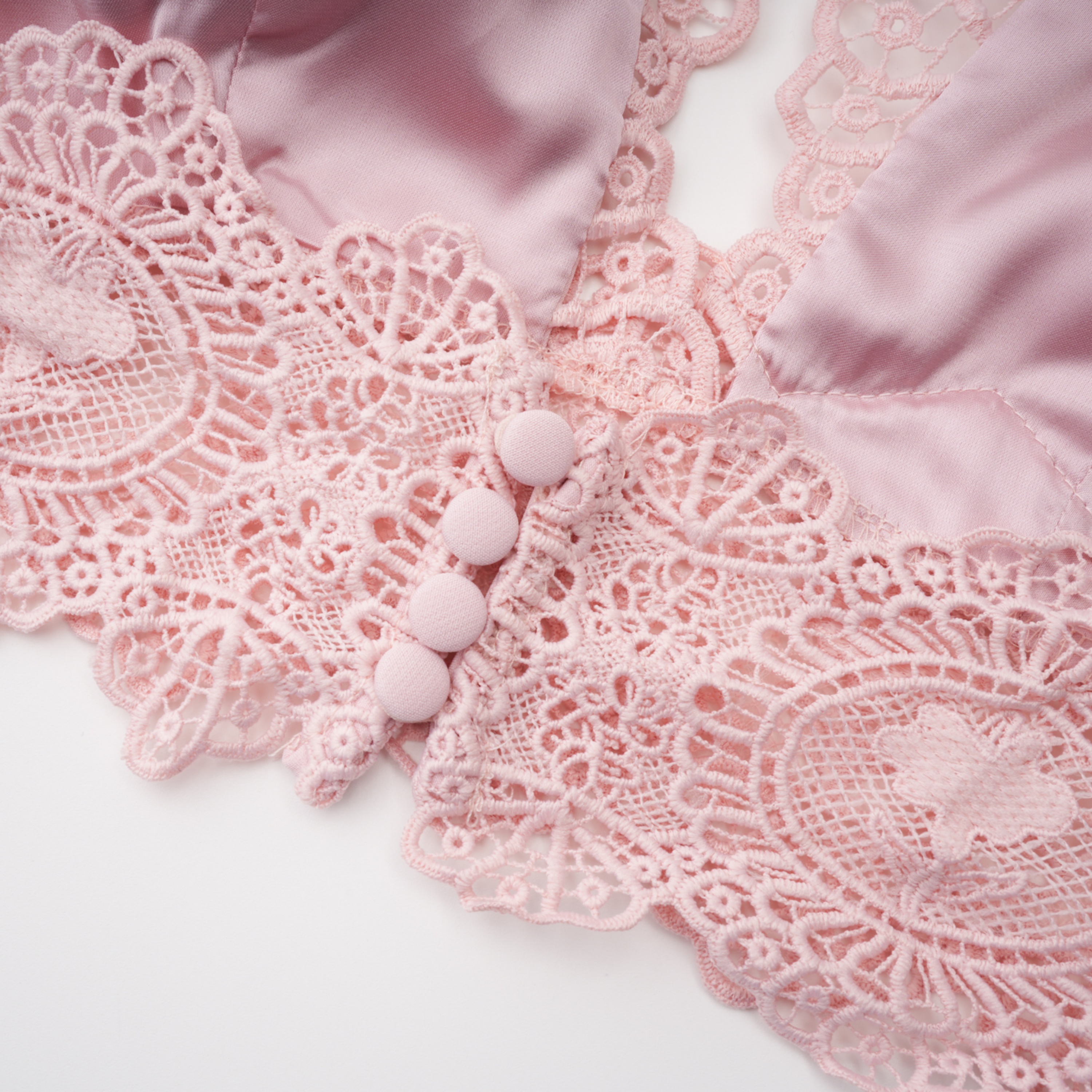 Ayla Pink Halterneck Top & Skirt Set with Lace Trim