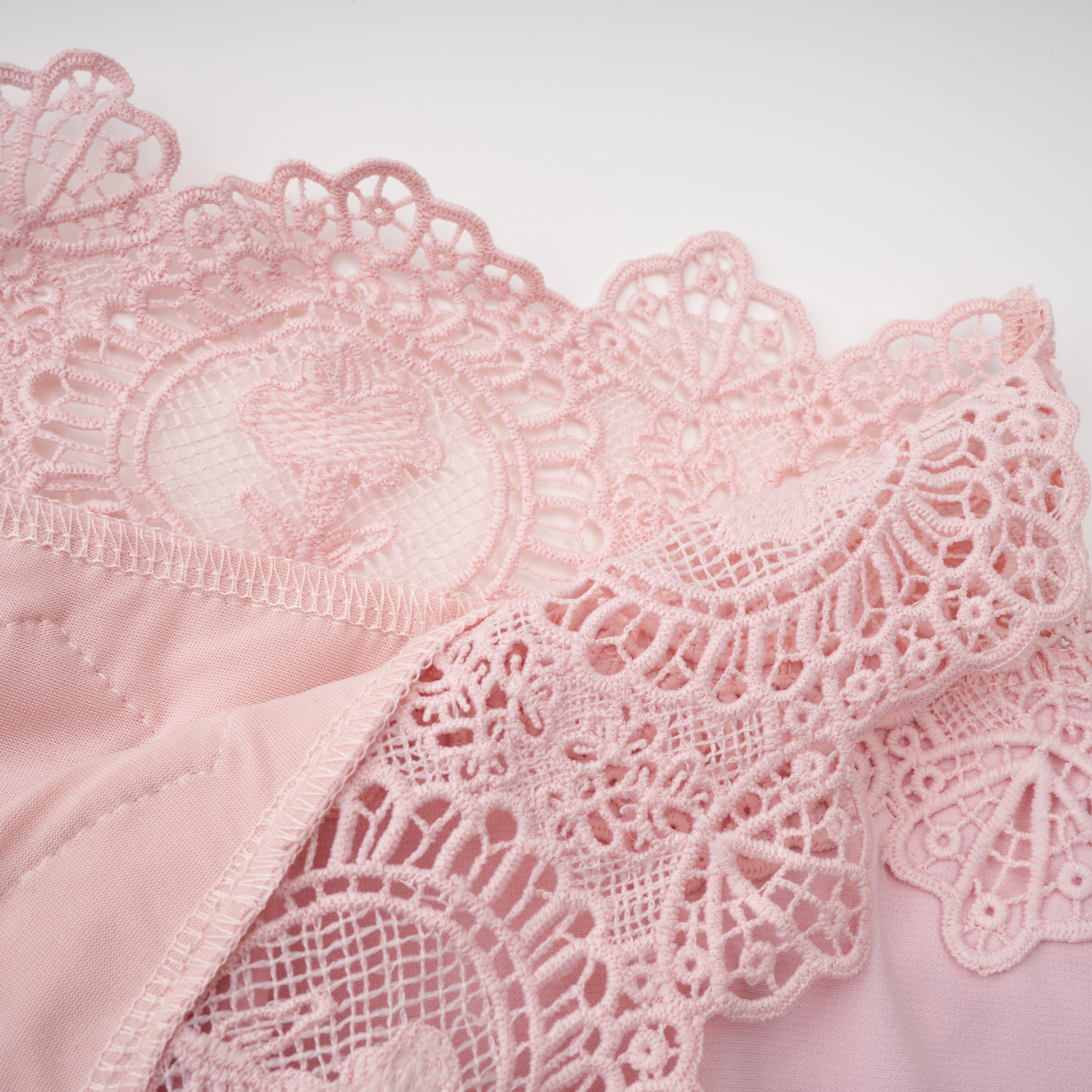Ayla Pink Halterneck Top & Skirt Set with Lace Trim
