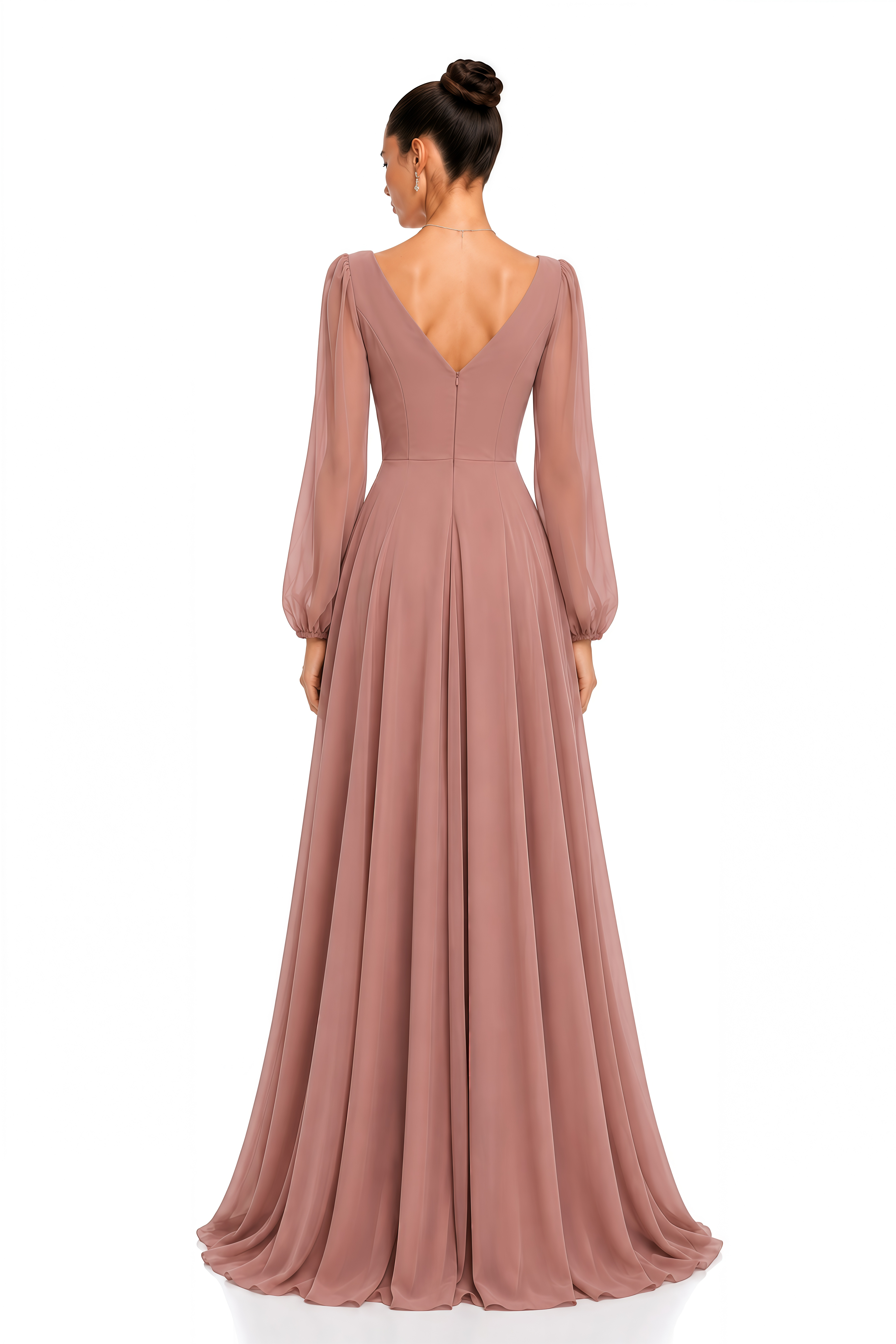 Bonnie Pink Long Sleeve Slit Maxi Dress