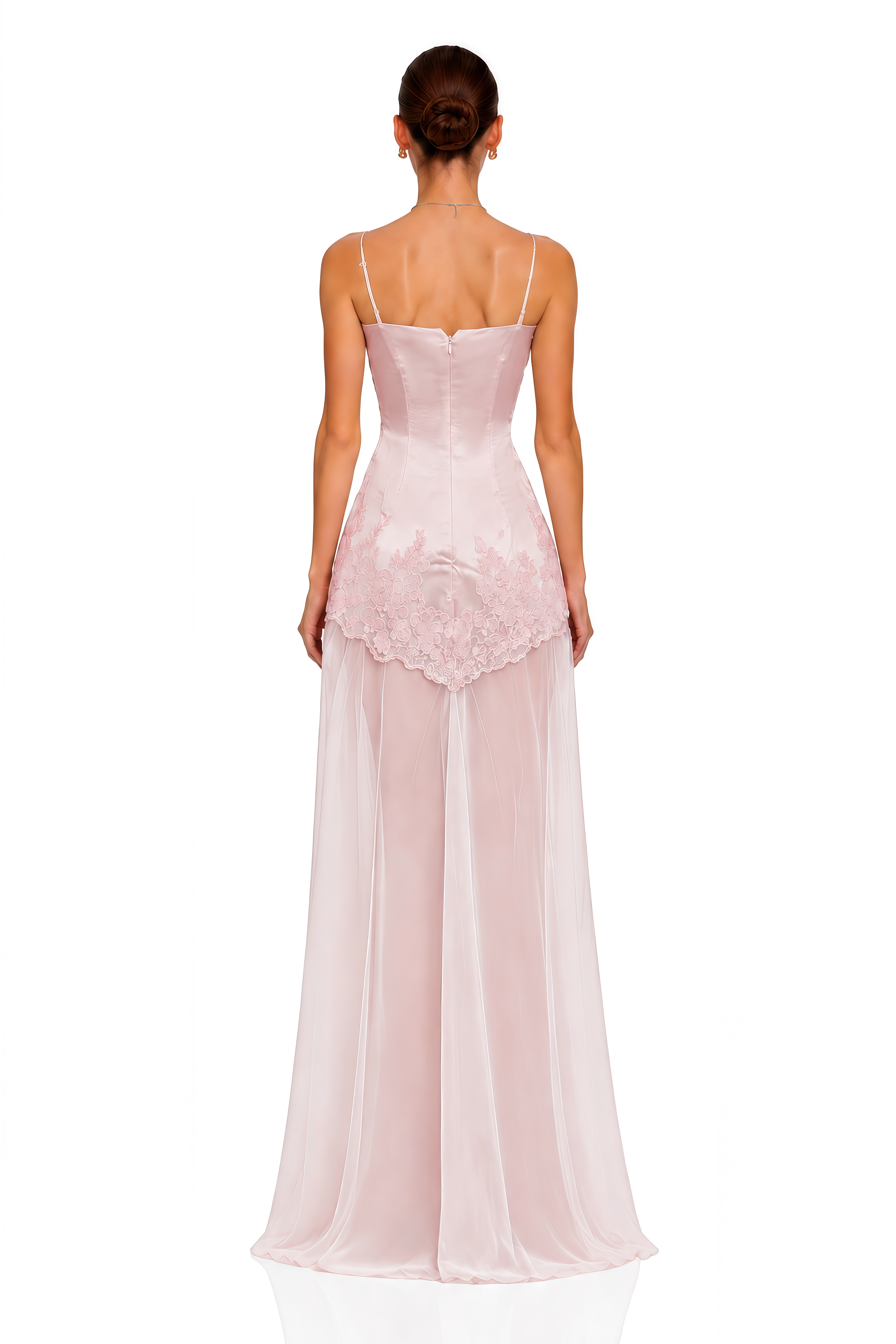 Calliope Pink Spaghetti Strap Satin Maxi Dress