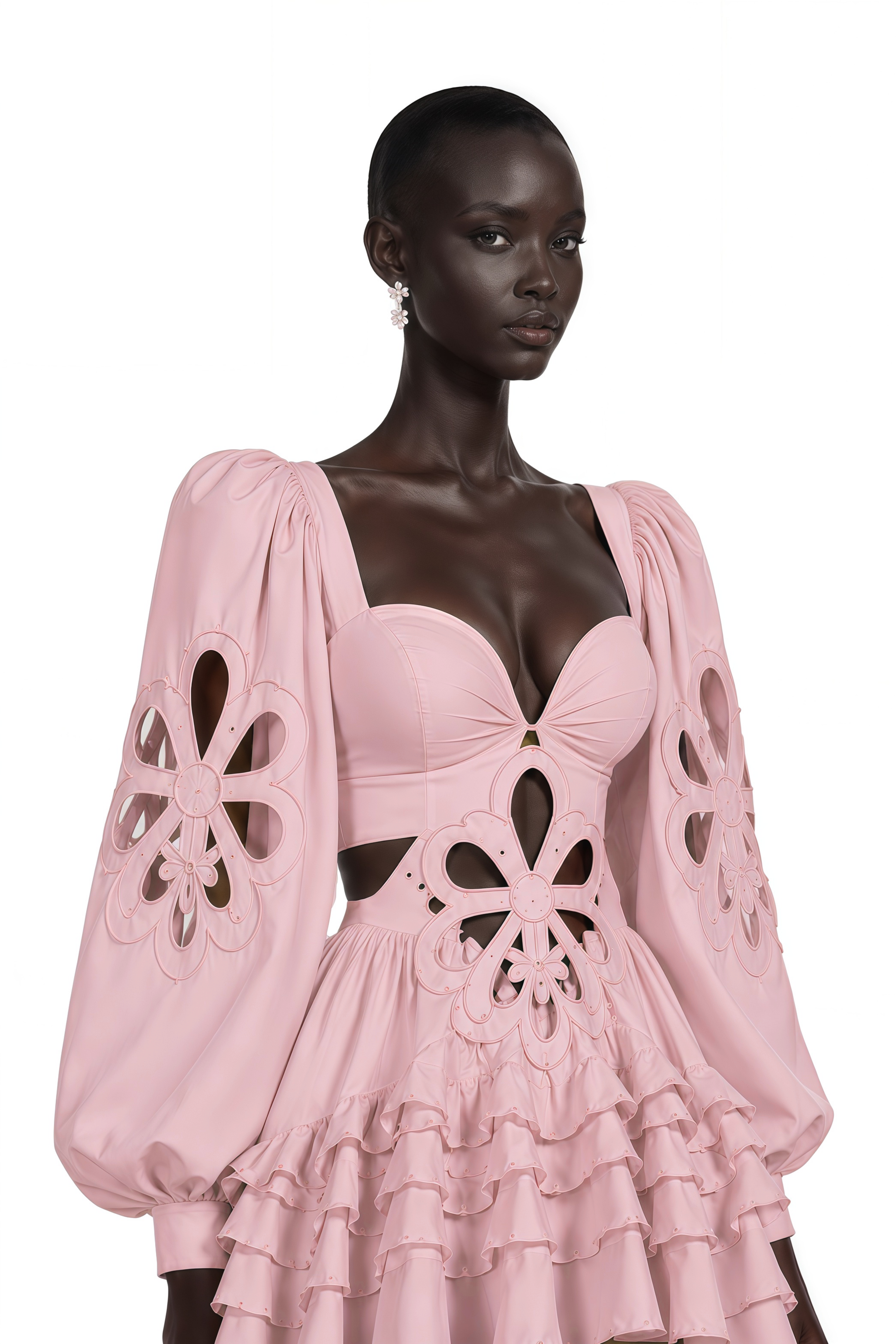 Charles Pink Cut-Out Asymmetrical Maxi Dress