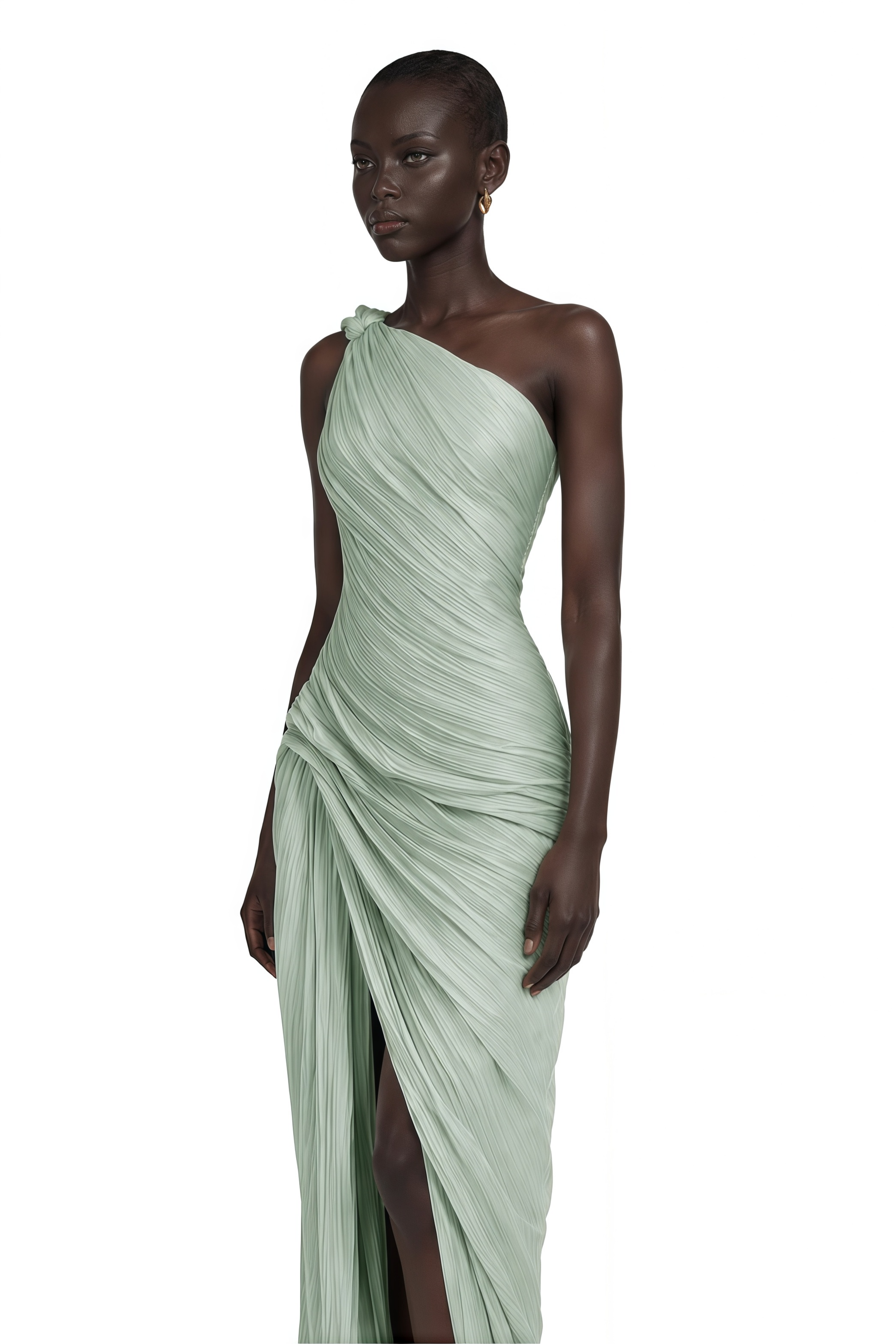 ruched dress green Meissa Asymmetrical Maxi – Miss Rosier formal dark green dress