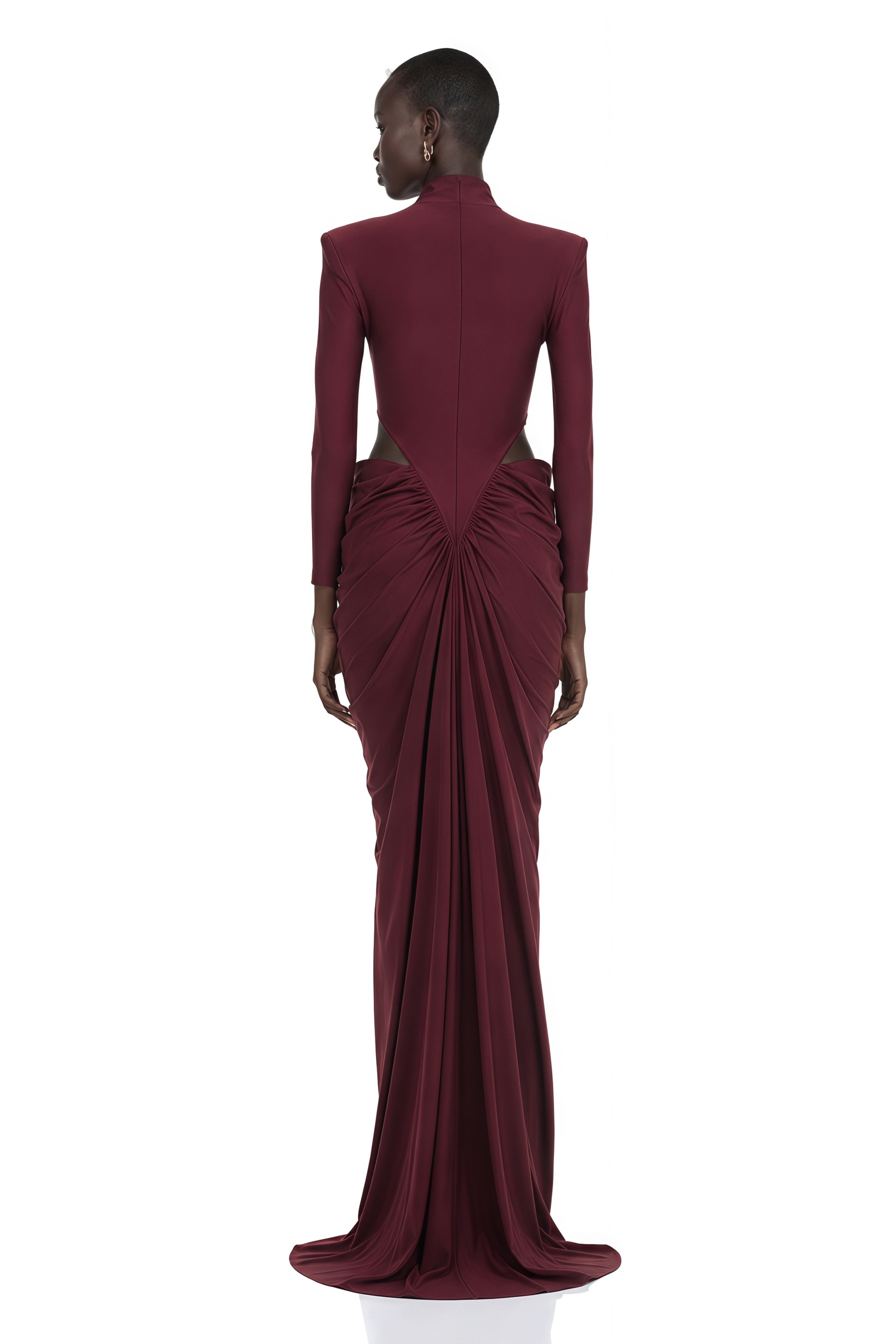 Arlene Red Cut Out Ruched Maxi Dress