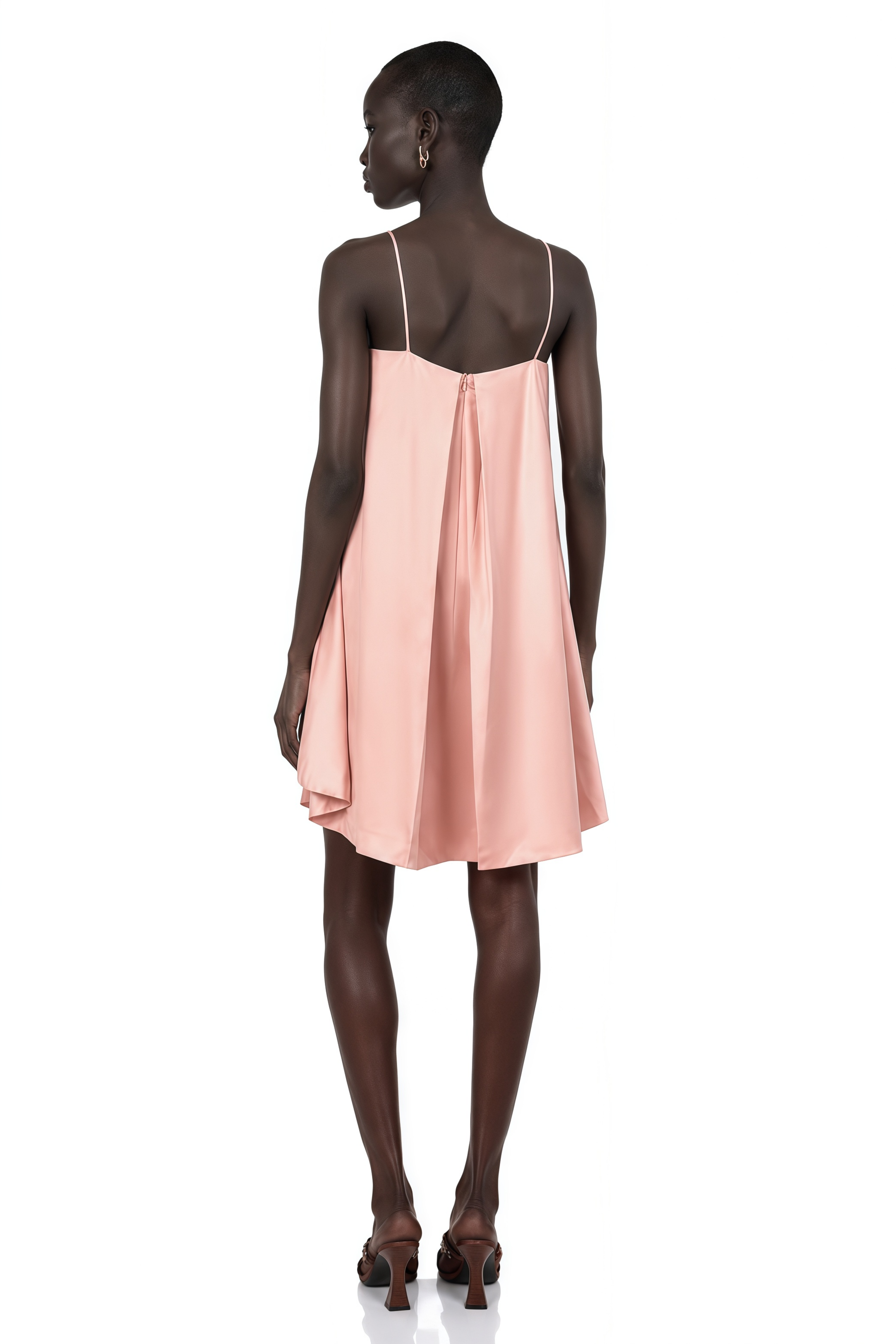Avril Pink Floral Embroidered Satin Mini Dress