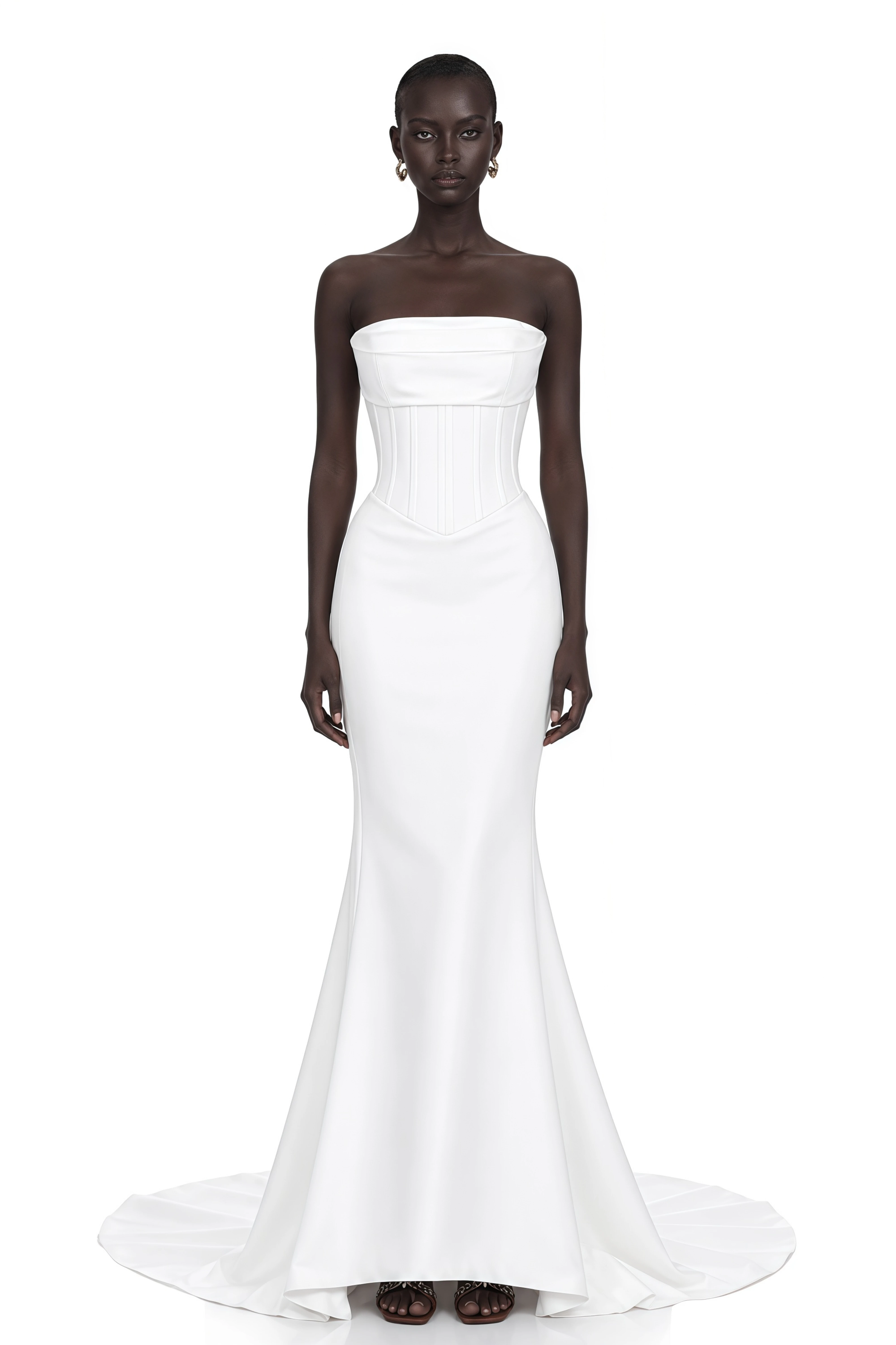 Mirewen White Off Shoulder Corset Maxi Dress