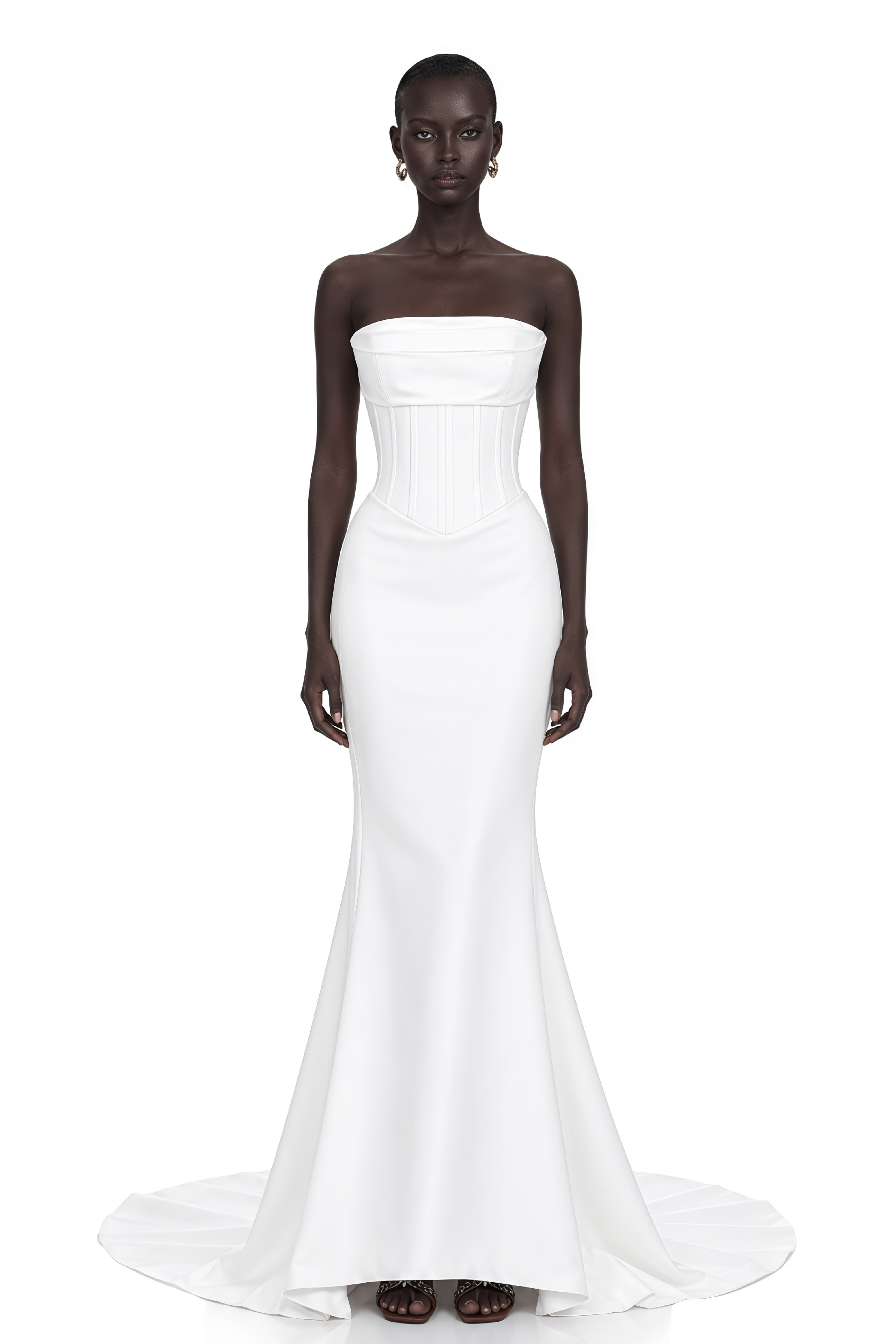 Mirewen White Off Shoulder Corset Maxi Dress
