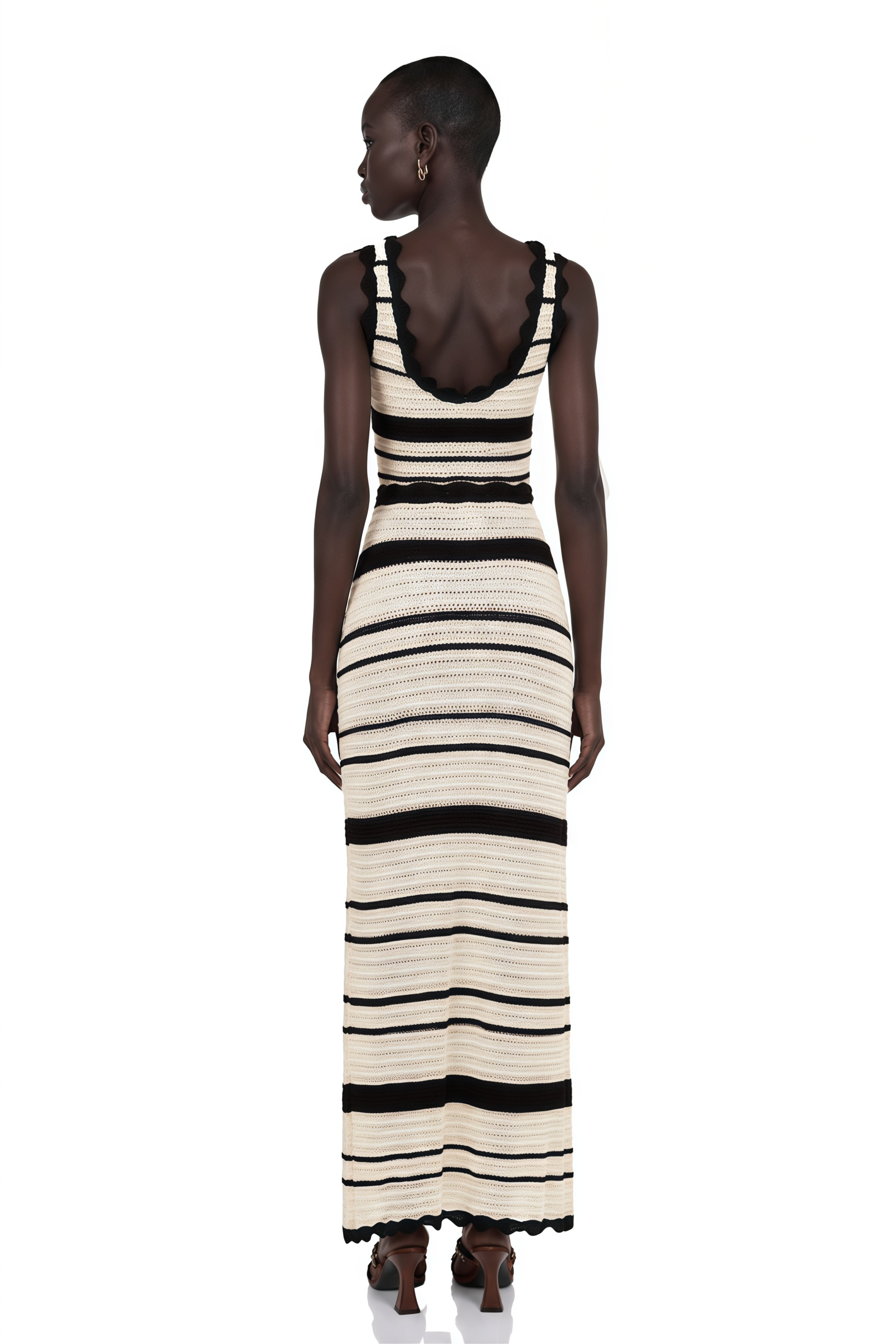 Avril Contrast-Color Striped Vest Top & Skirt Matching Set