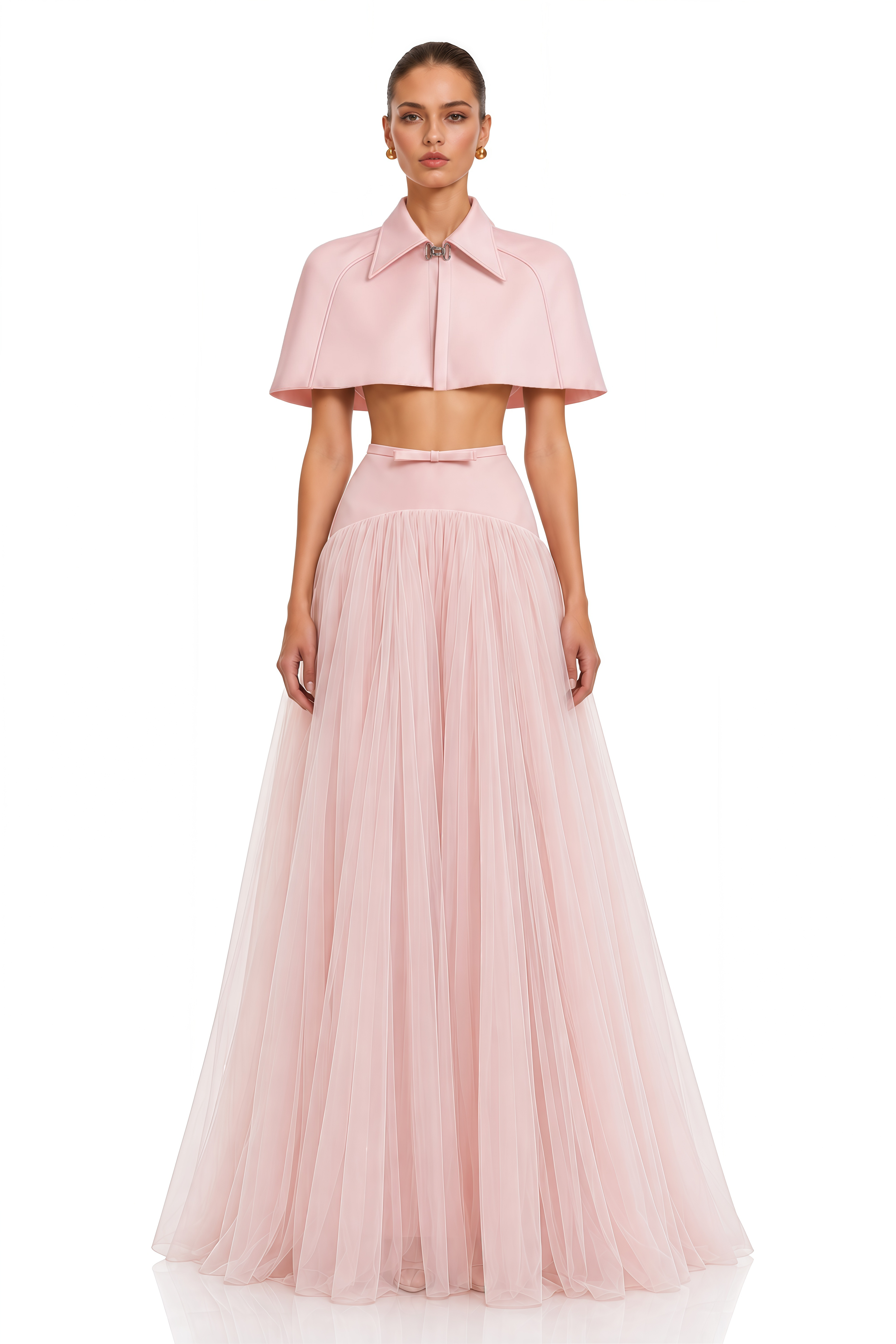 Clara Pink Cape Top & Tulle Skirt Set